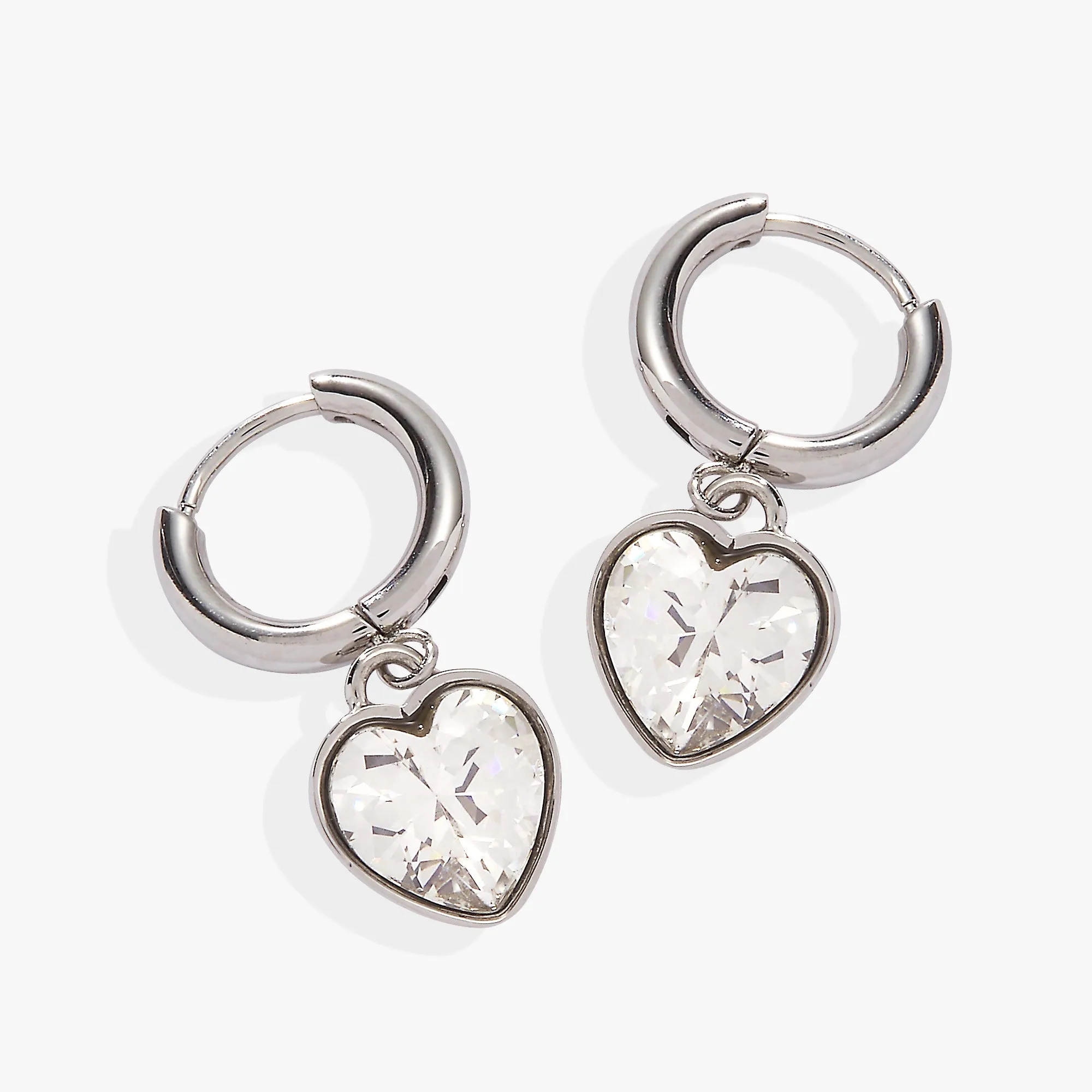 Crystal Heart Huggie Hoop Earrings sold by Alex and Ani