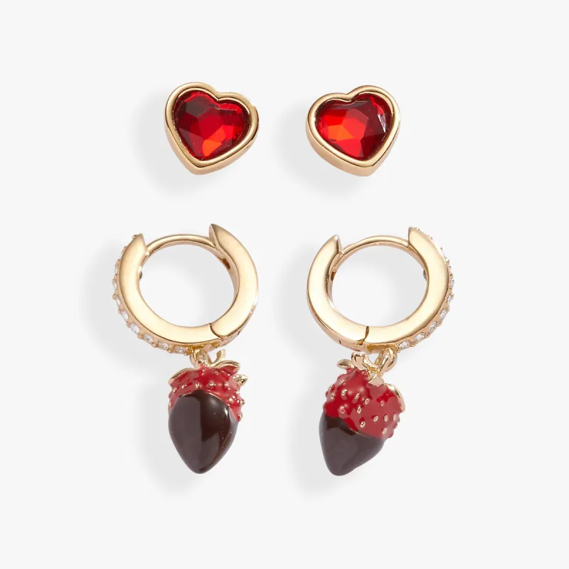 Chocolate-Covered Strawberry Earrings Set of 2 sold by Alex and Ani