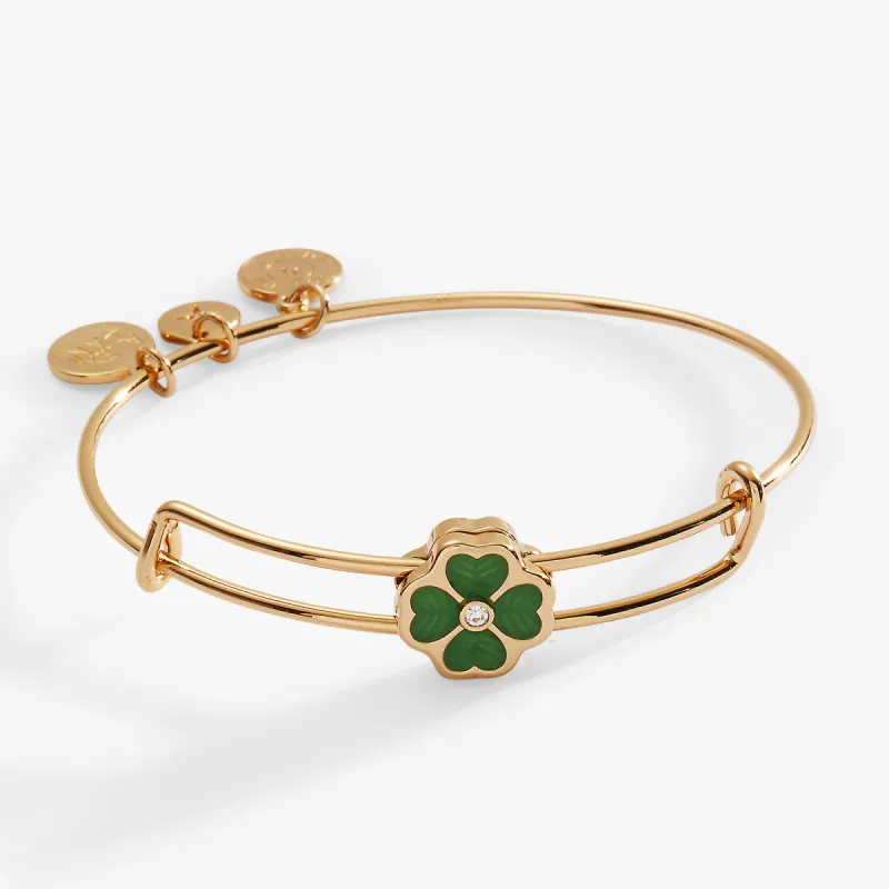 Four-Leaf Clover Slider Charm Bangle sold by Alex and Ani