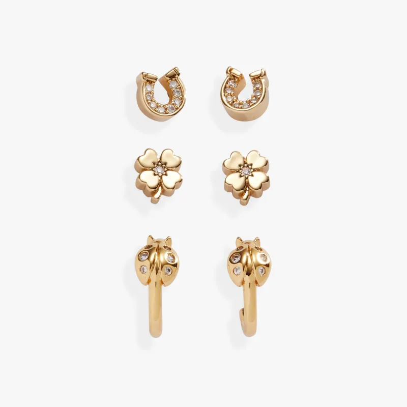 Love and Luck Set of 3 Stud & Hoop Earrings sold by Alex and Ani