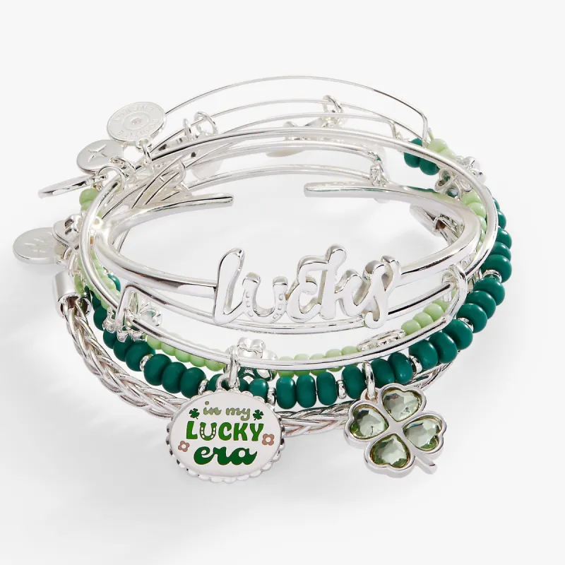 Lucky Four-Leaf Clover Bangle Set of 5 sold by Alex and Ani