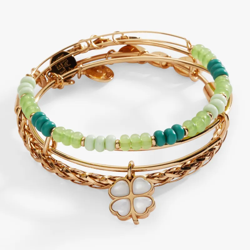Lucky Four-Leaf Clover Set of 3 Bangles made by Alex and Ani