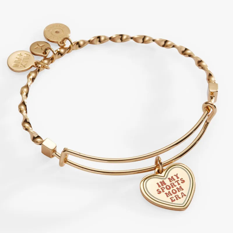 'In My Sports Mom Era' Heart' Charm Bangle made by Alex and Ani