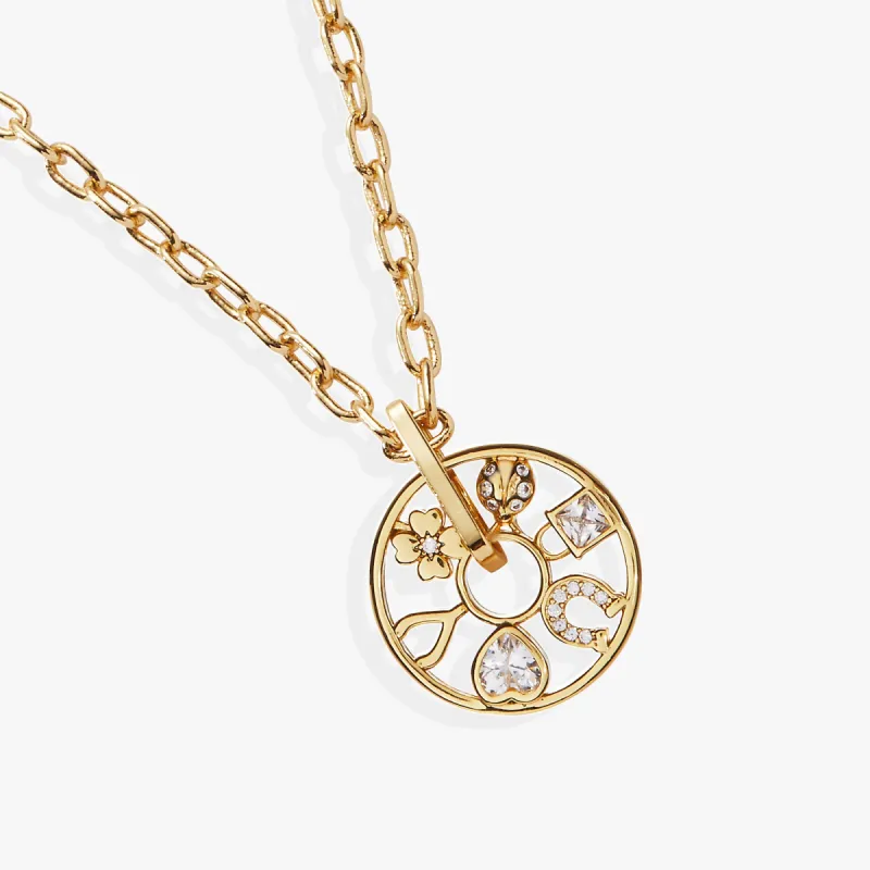Love and Luck Wheel Charm Necklace sold by Alex and Ani