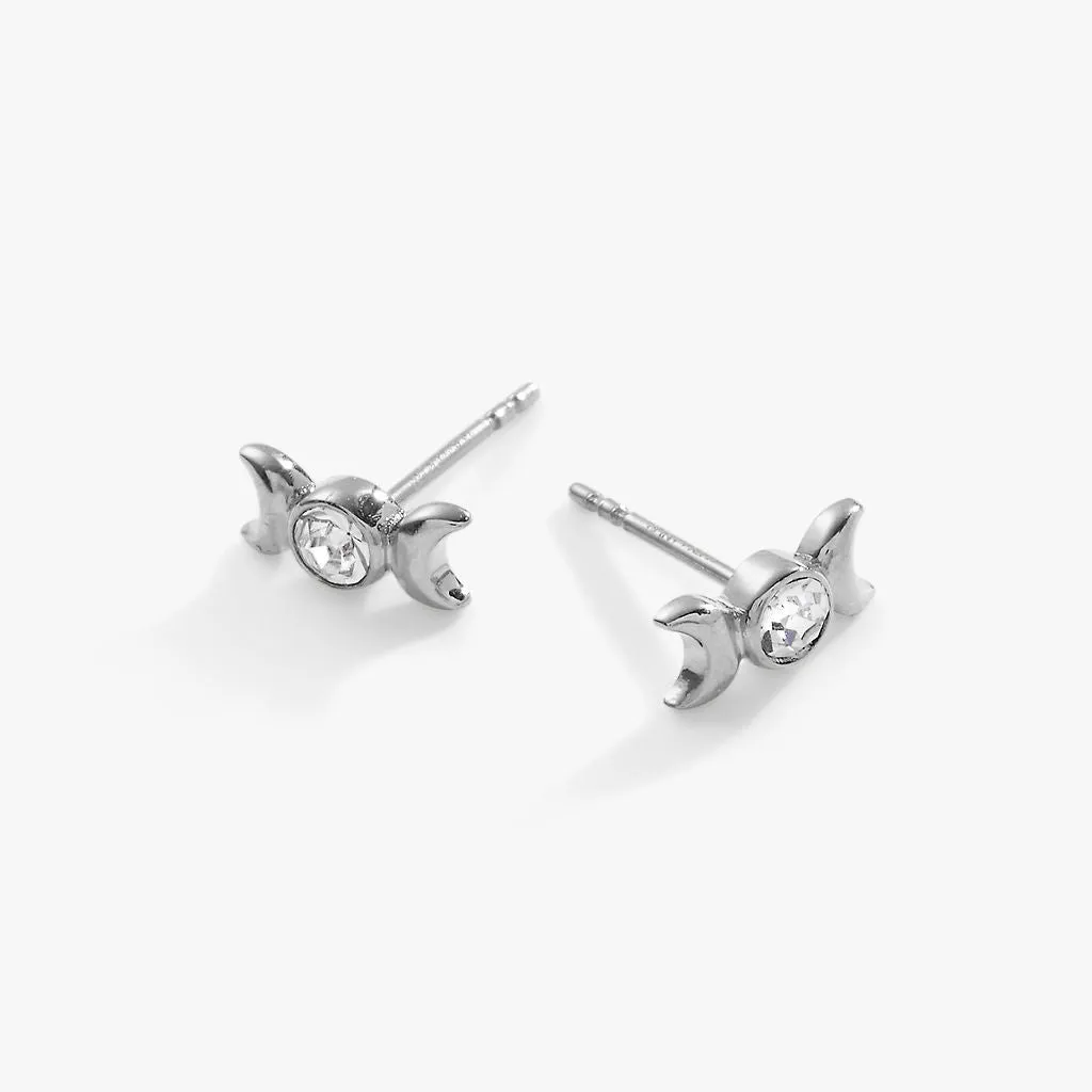 Crystal Lunar Phase Mini Stud Earrings sold by Alex and Ani