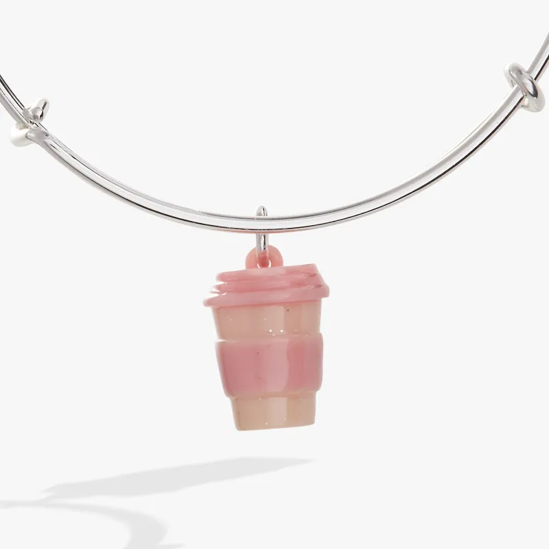 Pink Coffee To-Go Cup Resin Charm Bangle sold by Alex and Ani
