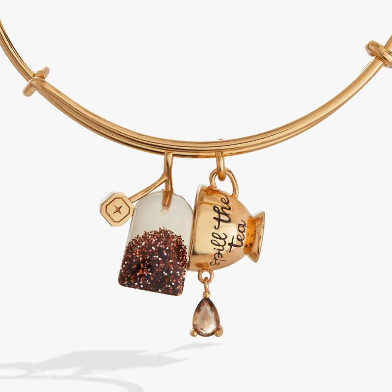 'Spill the Tea' Cup & Tea Bag Charm Bangle sold by Alex and Ani