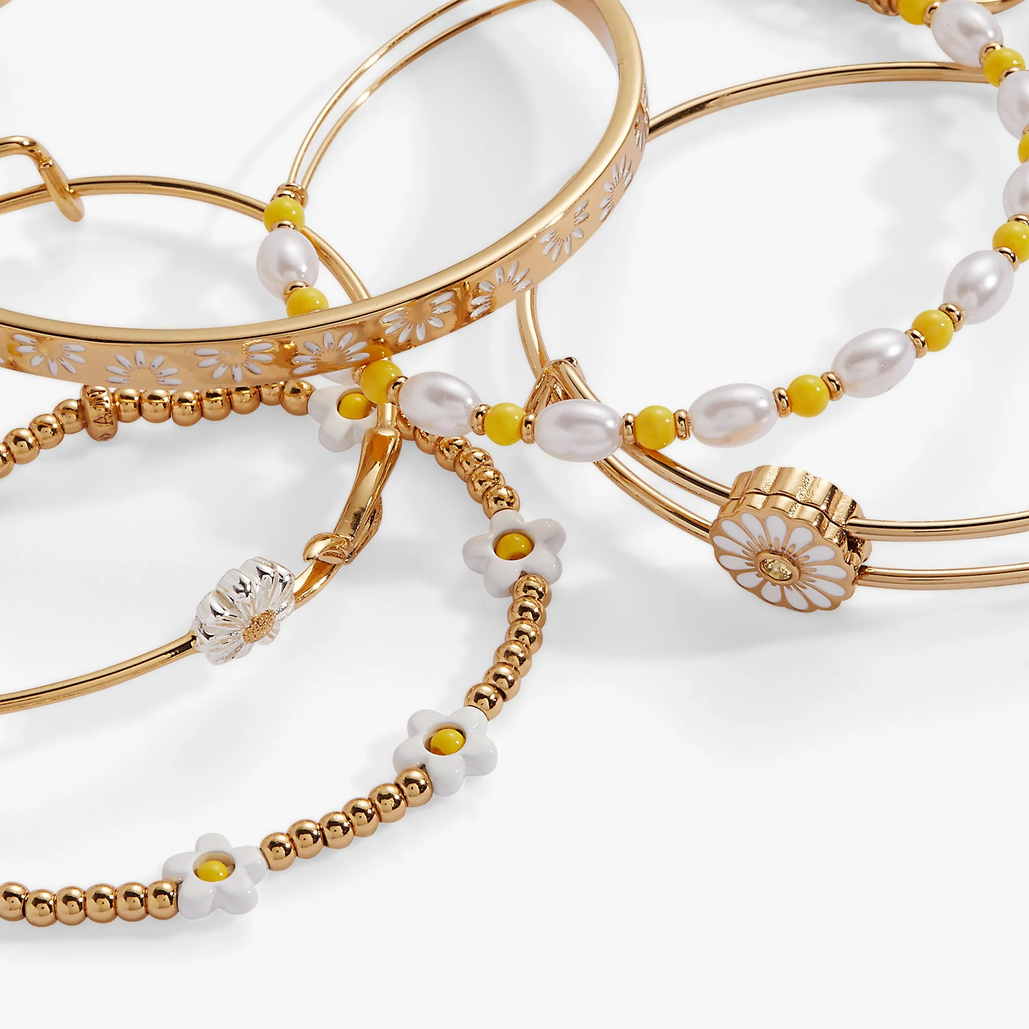 Daisy Flower Beaded Bangle Set of 5 sold by Alex and Ani product image thumbnail 2