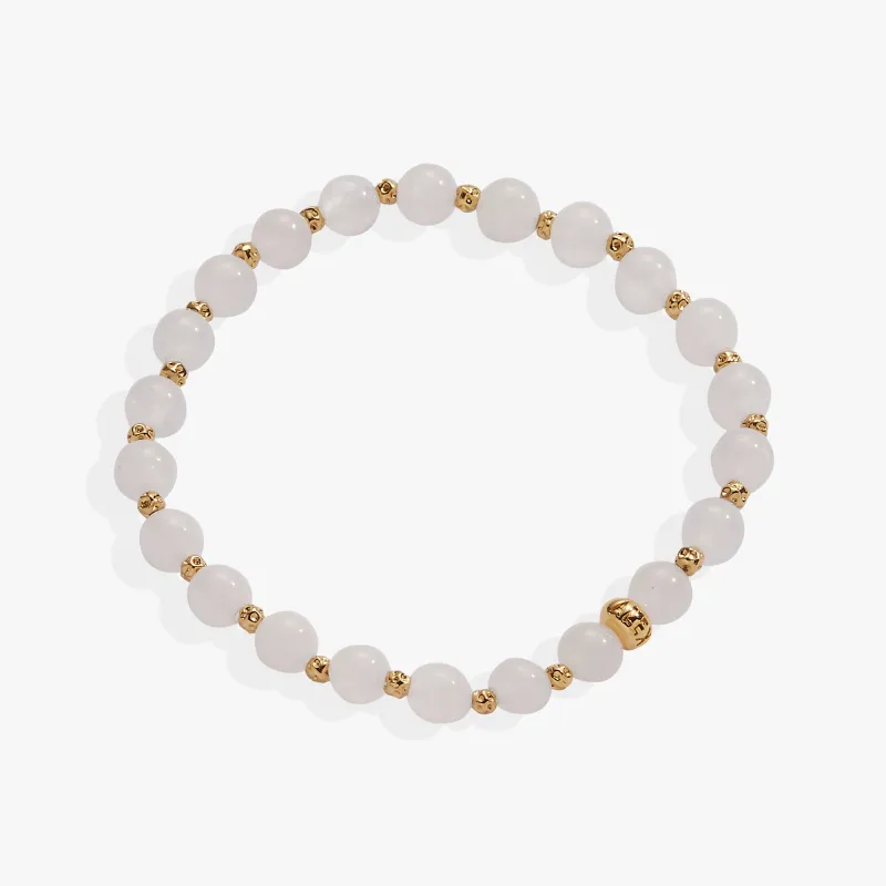 White Jade Healing Stone Stretch Bracelet sold by Alex and Ani