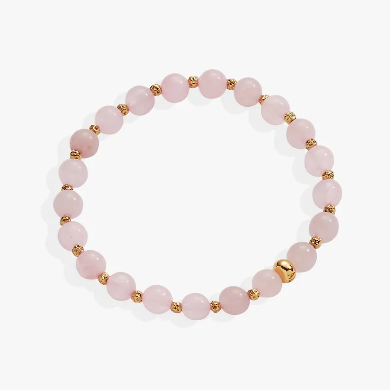 Rose Quartz Healing Stone Stretch Bracelet sold by Alex and Ani