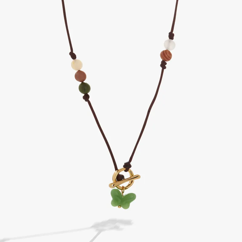 Carved Butterfly Healing Stone Toggle Necklace sold by Alex and Ani