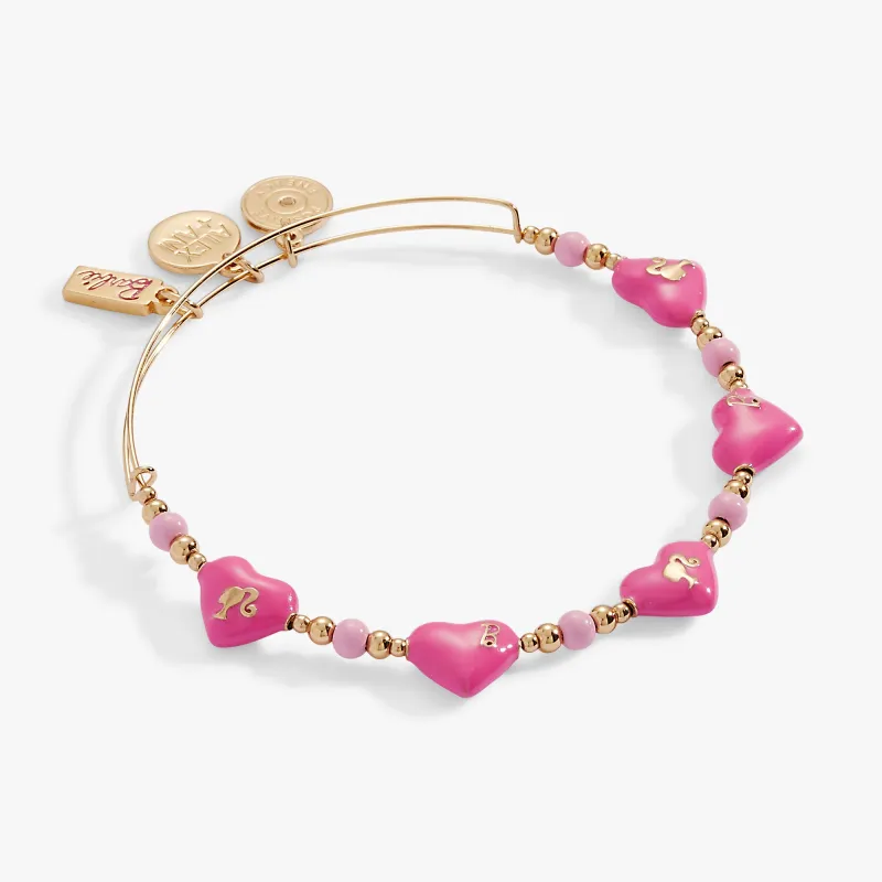 Barbie™ Logo Heart Beaded Bangle sold by Alex and Ani