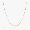Enamel Coral Red Dot Chain Necklace sold by Alex and Ani