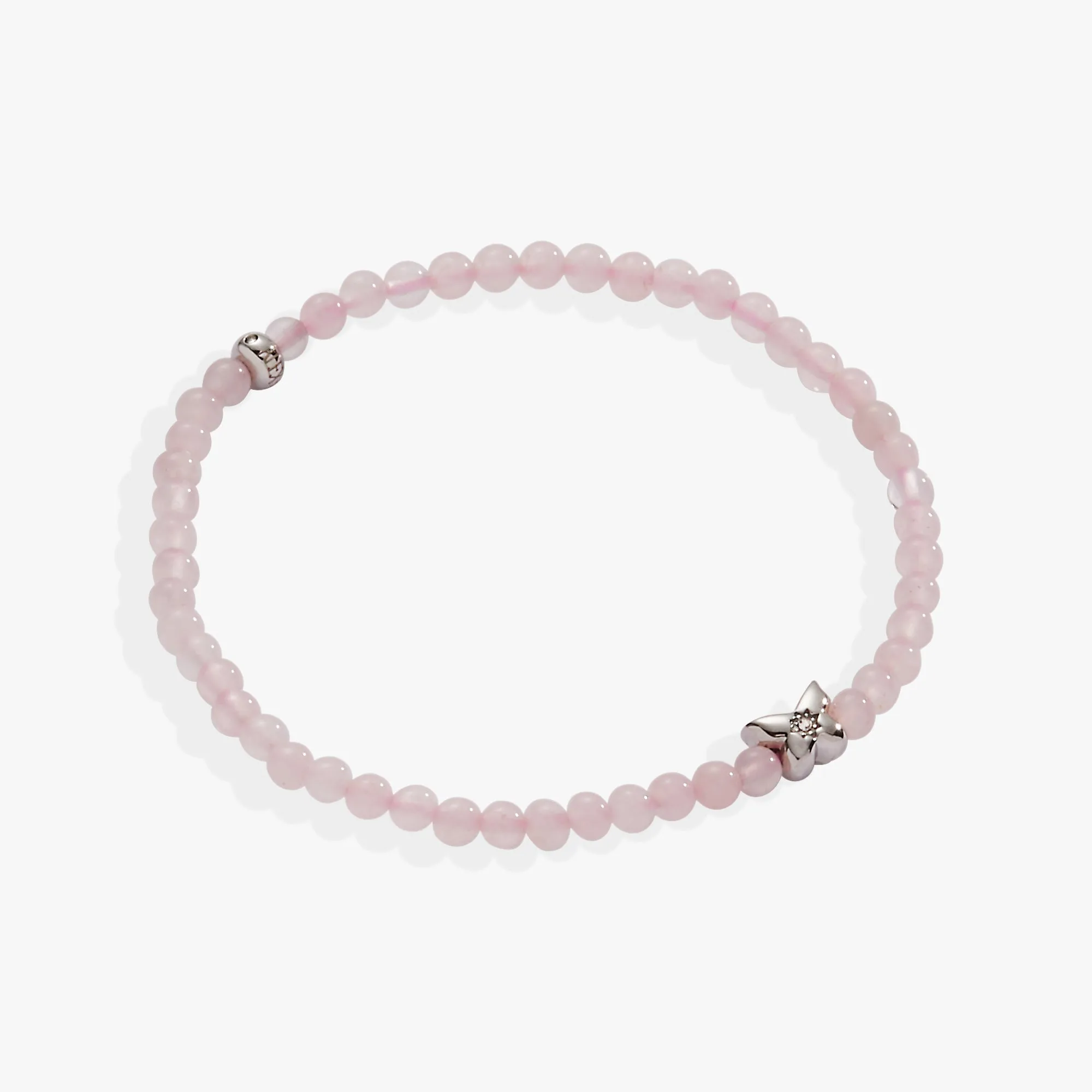 Butterfly Rose Quartz Mini Stretch Bracelet sold by Alex and Ani