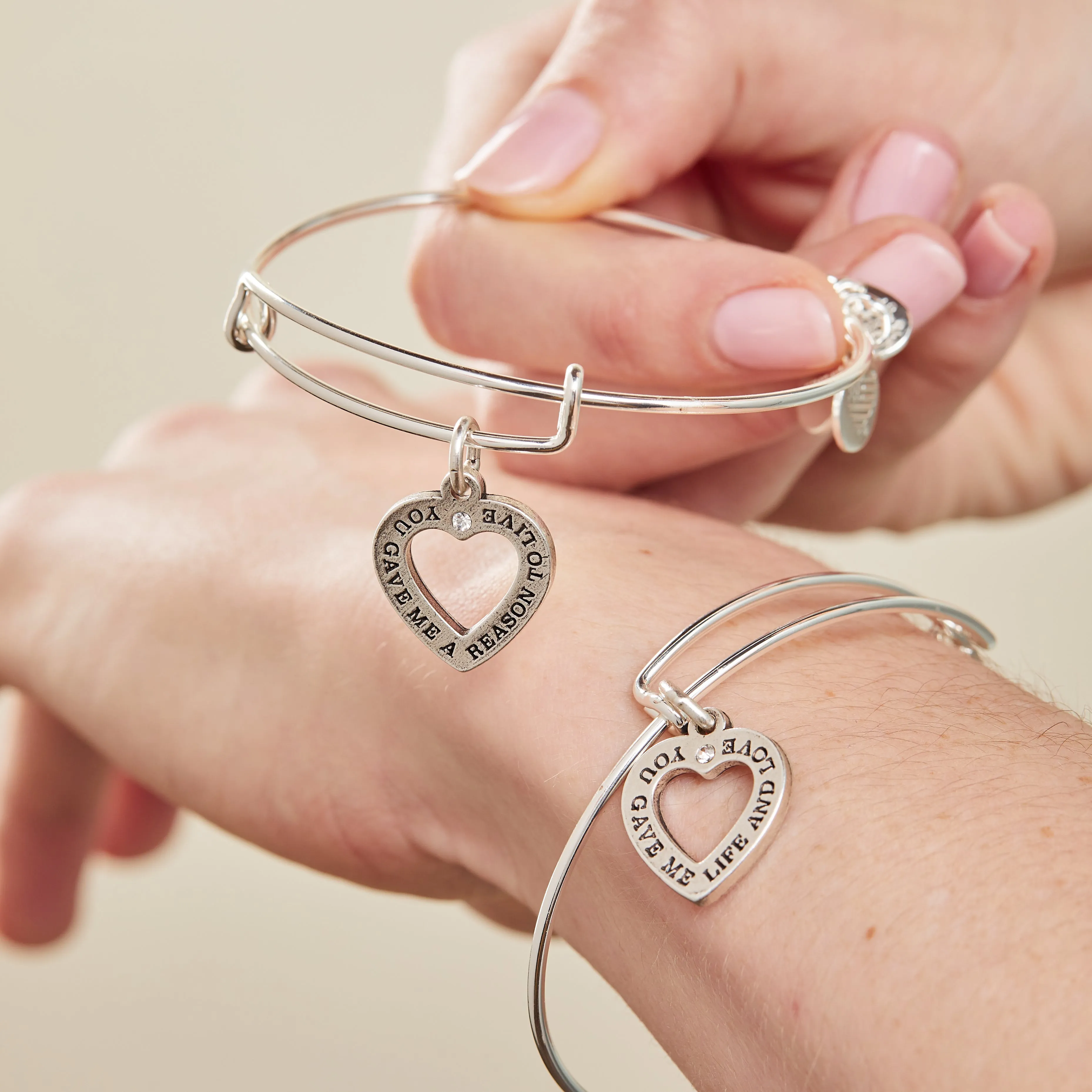 Mom Daughter Charm Bangle Bracelets, Set of 2 sold by Alex and Ani product image thumbnail 3