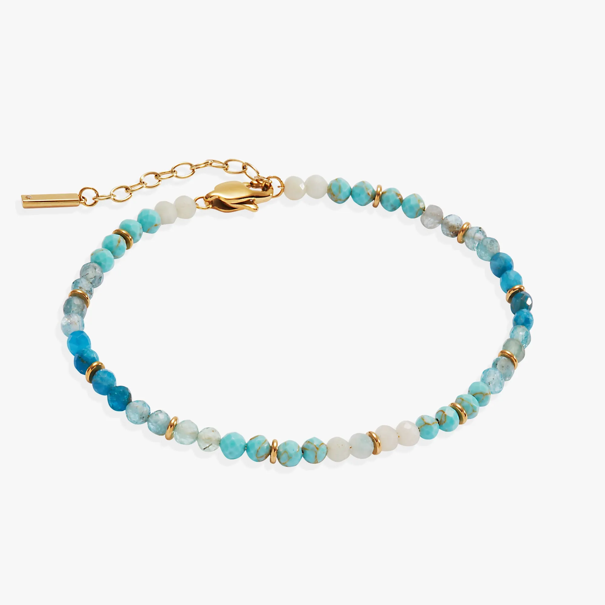 Turquoise Ombre Semi-Precious Beaded Anklet sold by Alex and Ani