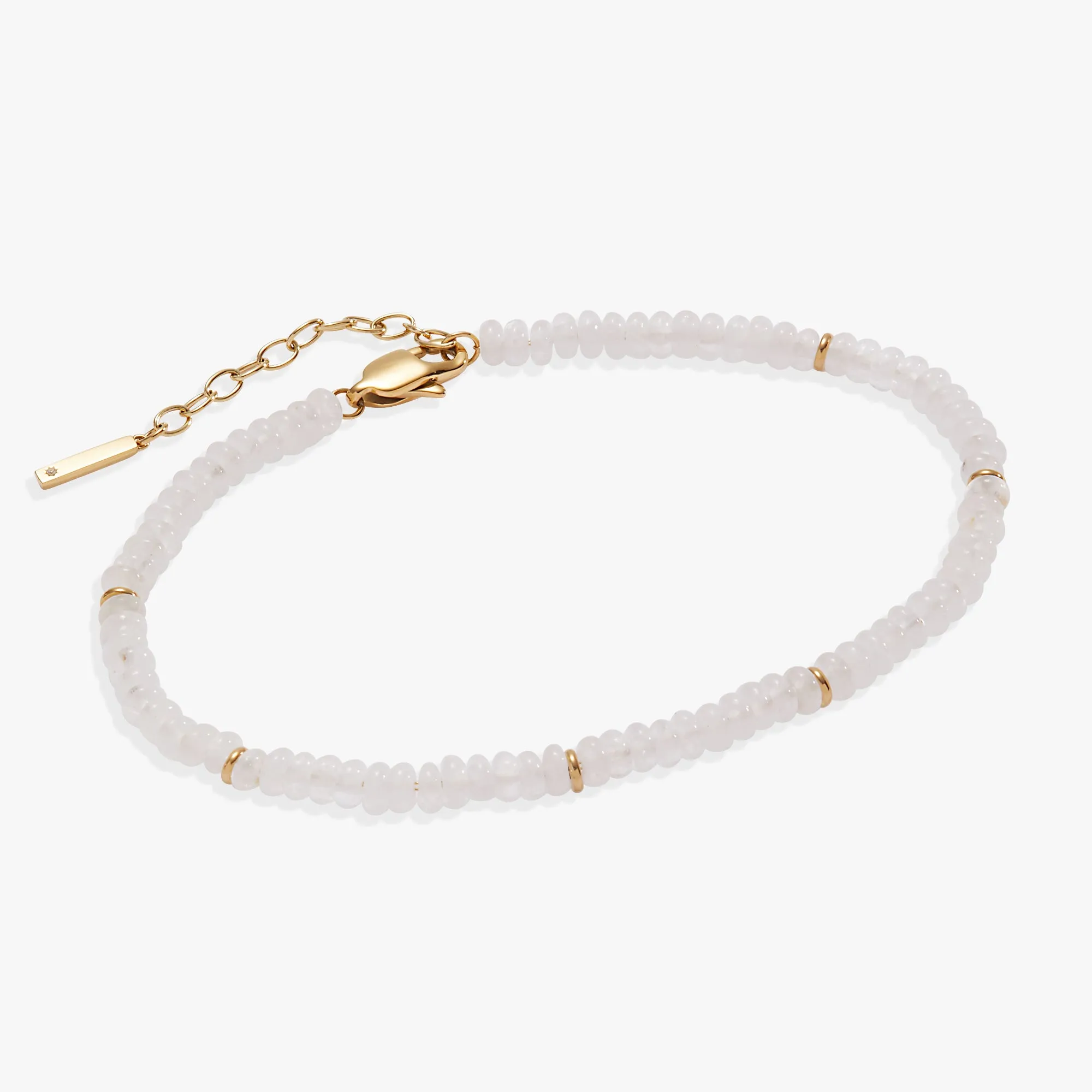 Clear Quartz Semi-Precious Beaded Anklet sold by Alex and Ani