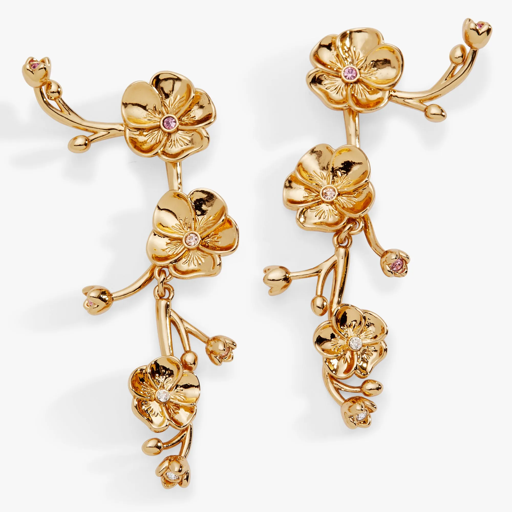 New York Botanical Garden® 2-in-1 Pansy Statement Earrings sold by Alex and Ani