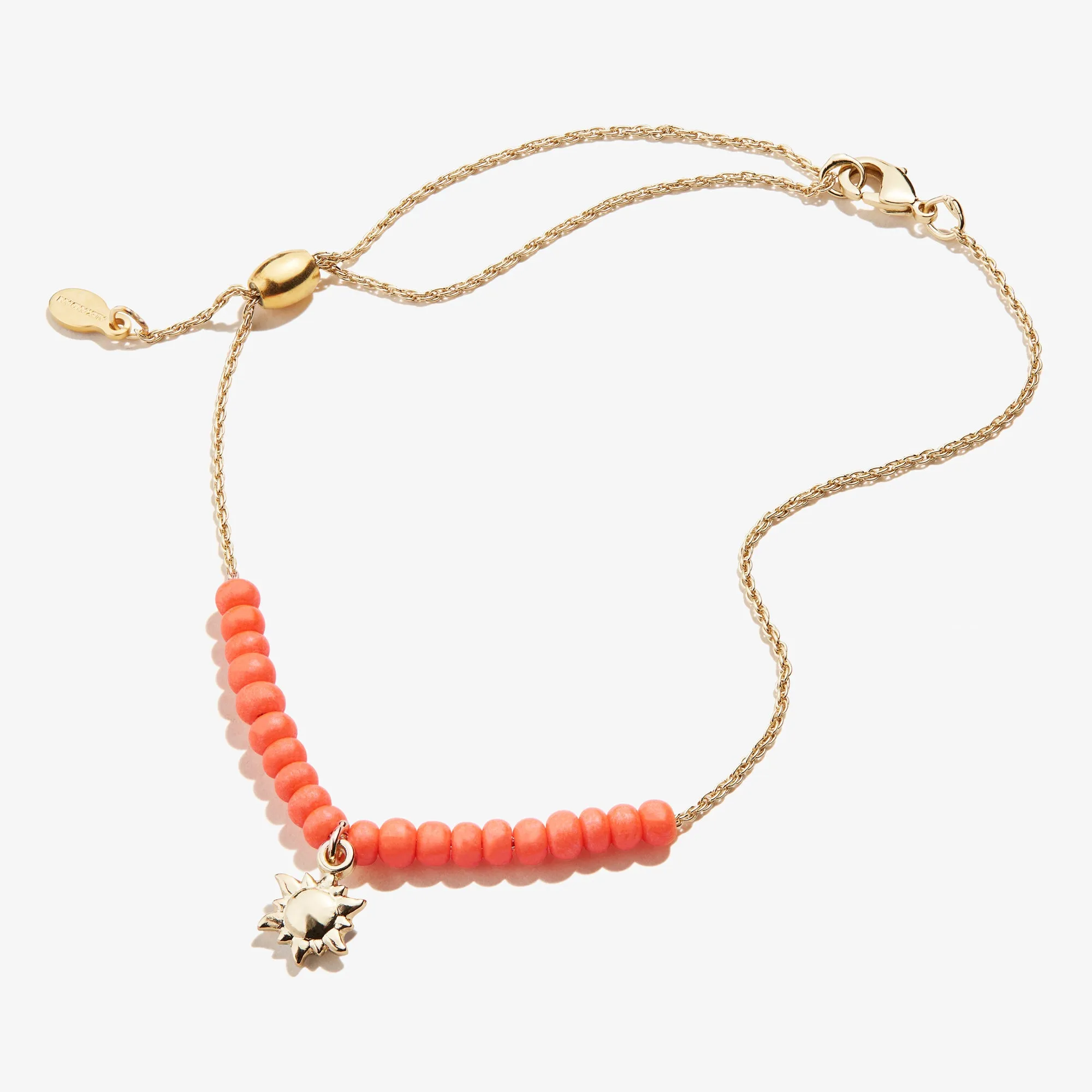 Sun Charm Coral Beaded Anklet sold by Alex and Ani