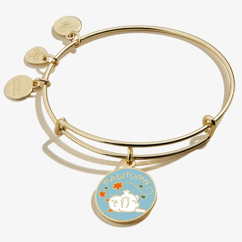 'Pawtumn' Cat Fall Leaves Charm Bangle sold by Alex and Ani