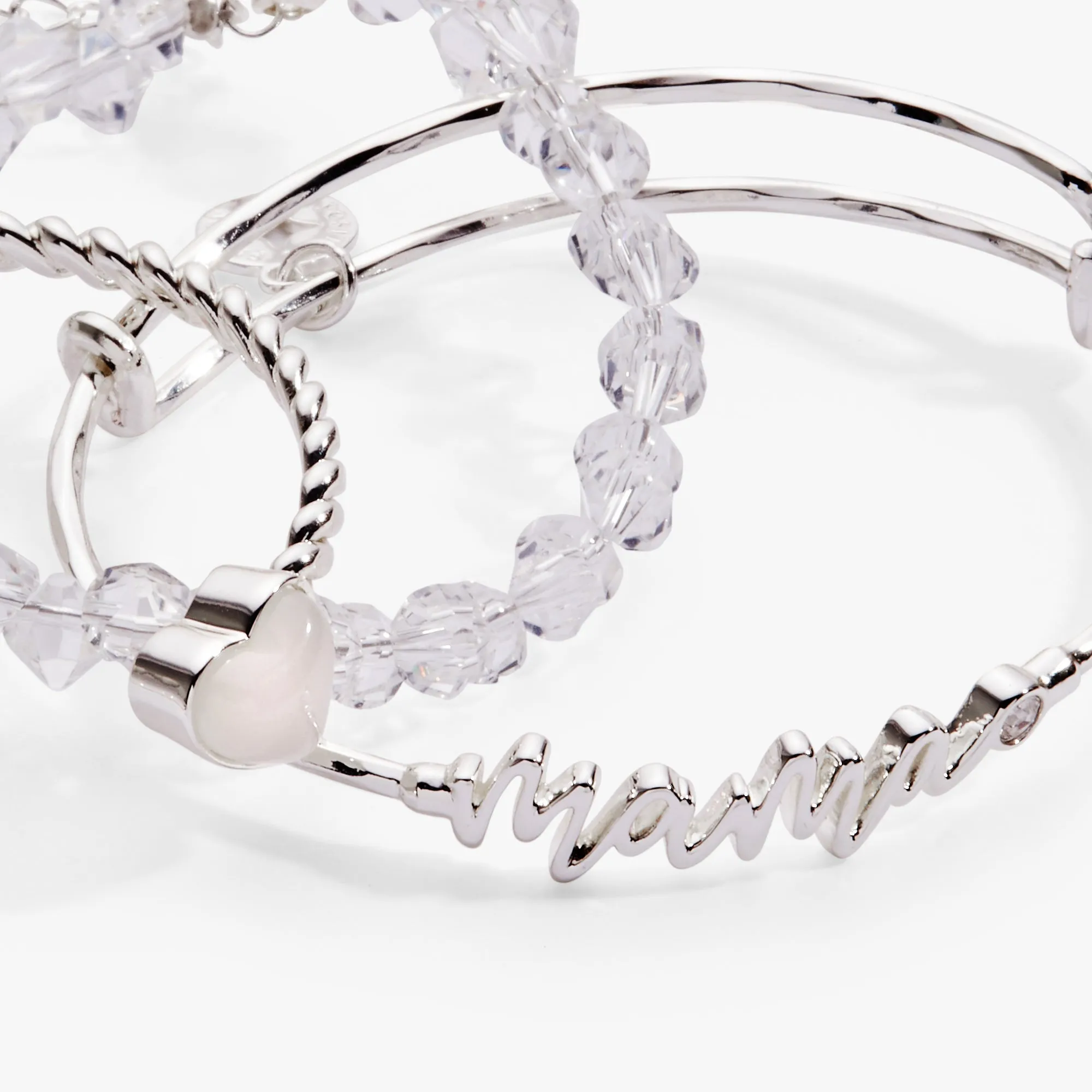 'Mama' Silver Beaded Bangle Set of 3 sold by Alex and Ani product image thumbnail 3