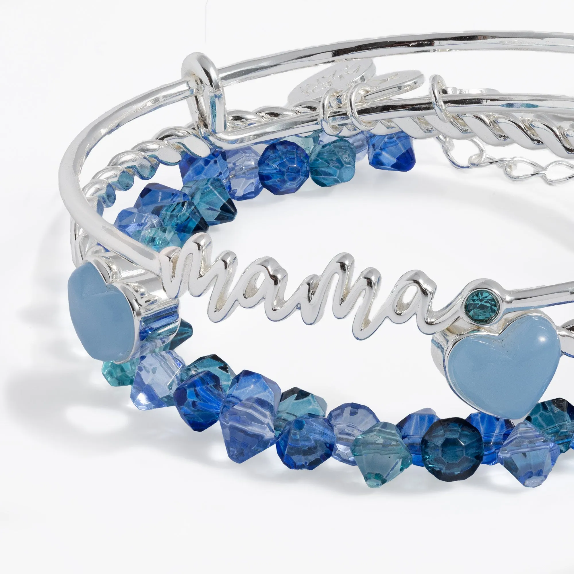 'Mama' Blue Beaded Bangle Set of 3 sold by Alex and Ani product image thumbnail 2