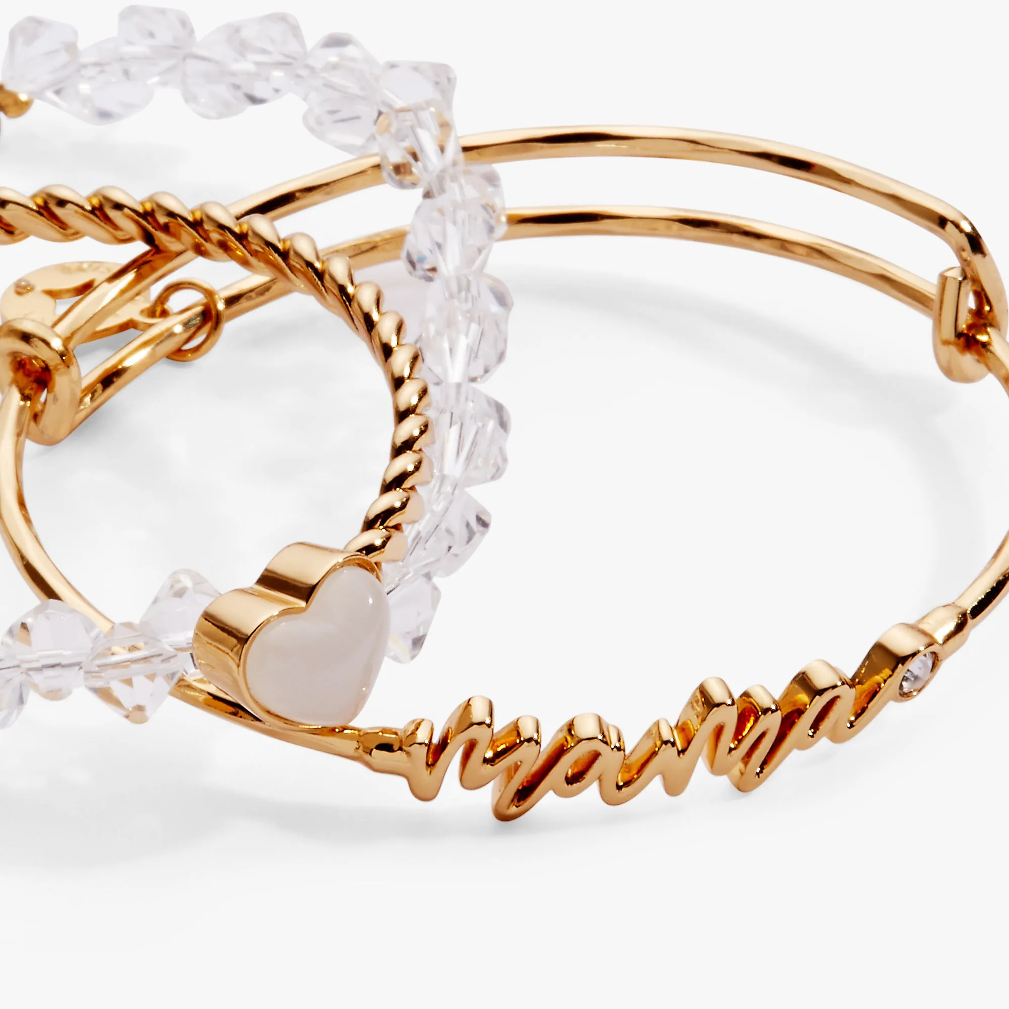 'Mama' Gold Beaded Bangle Set of 3 sold by Alex and Ani product image thumbnail 3