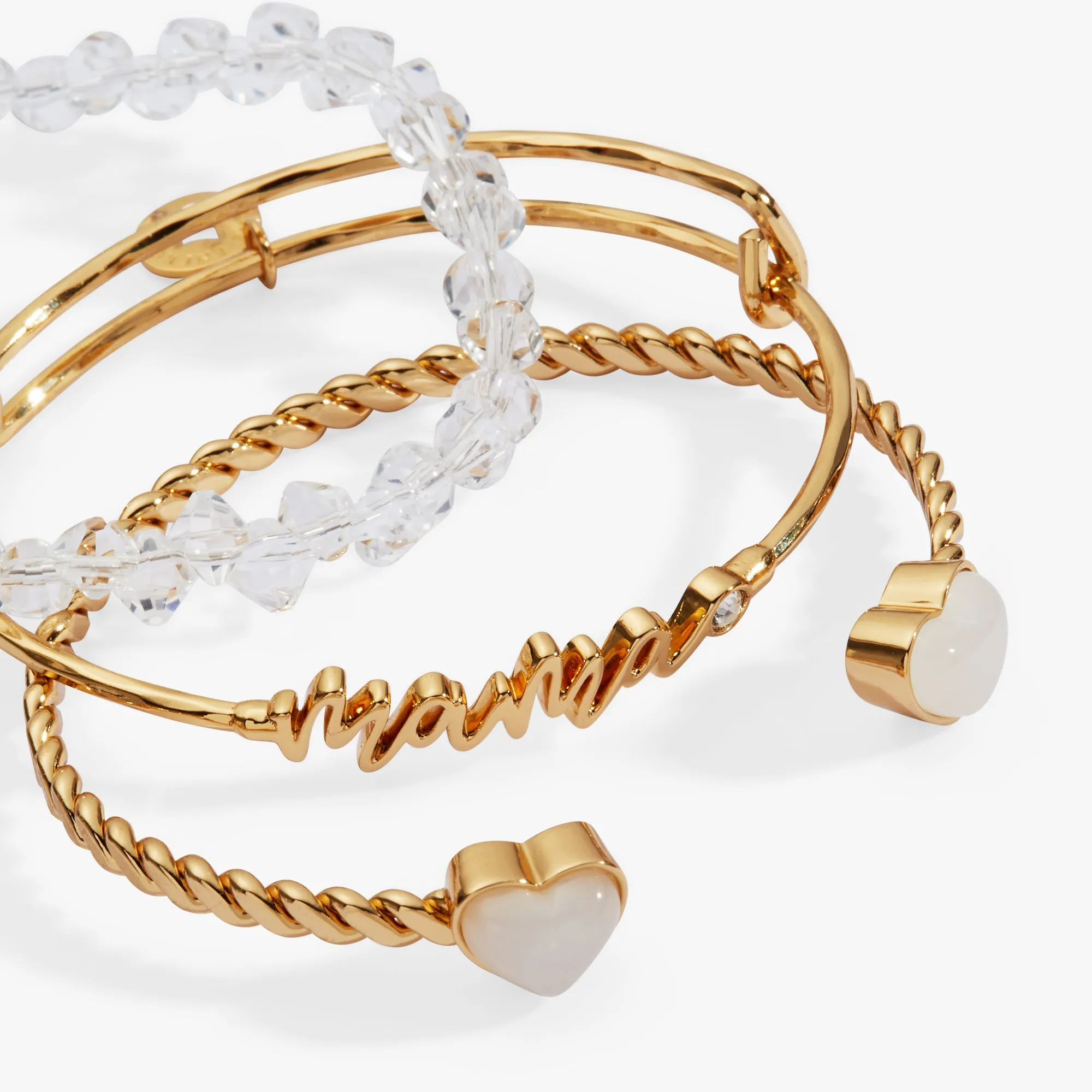 'Mama' Gold Beaded Bangle Set of 3 sold by Alex and Ani product image thumbnail 2