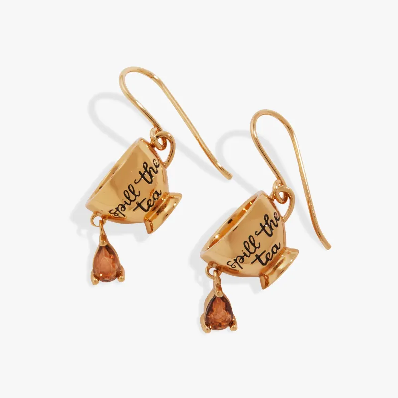'Spill the Tea' Cup Drop Earrings made by Alex and Ani