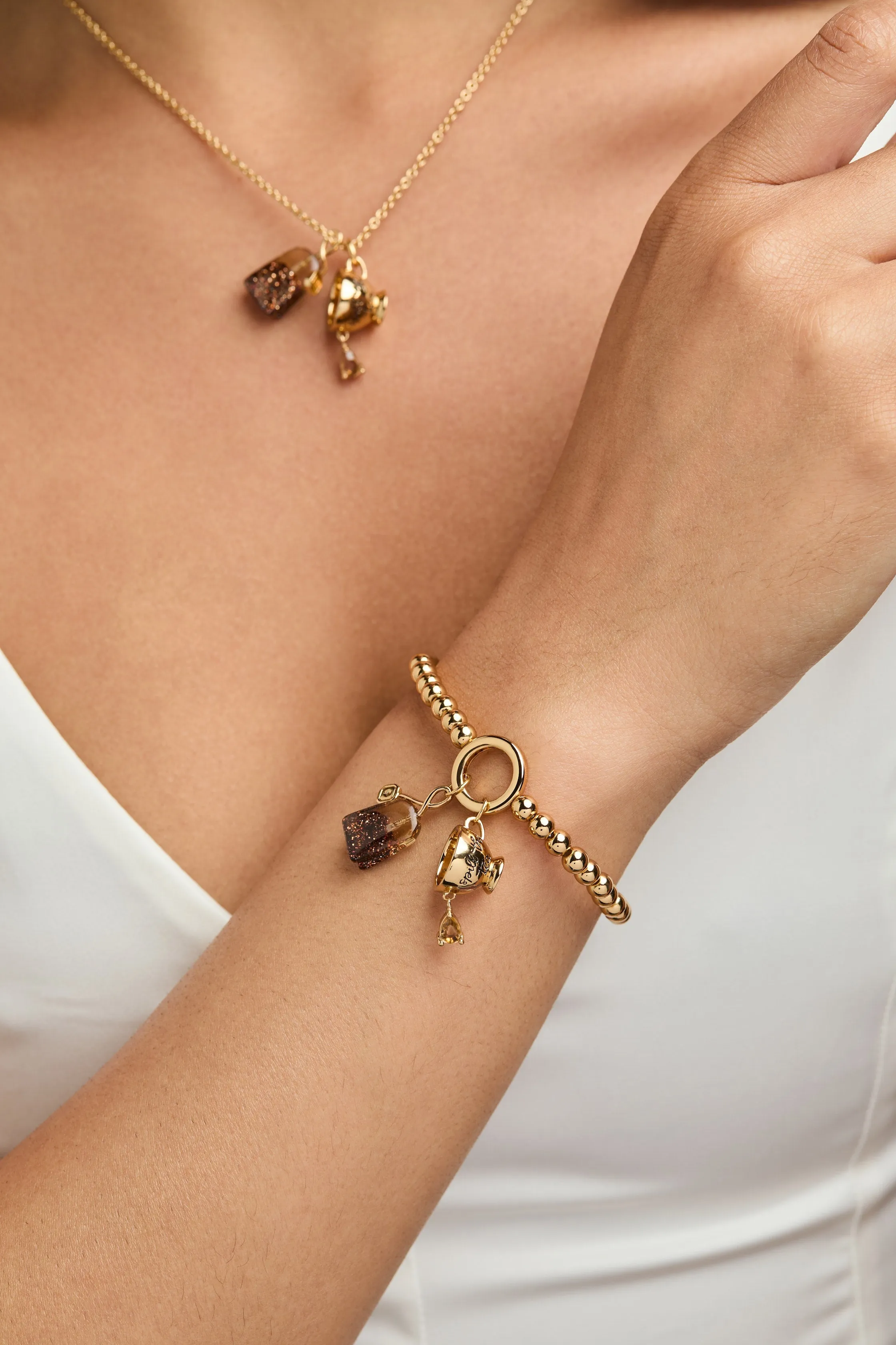 'Spill the Tea' Cup & Tea Bag Stretch Bracelet sold by Alex and Ani product image thumbnail 2