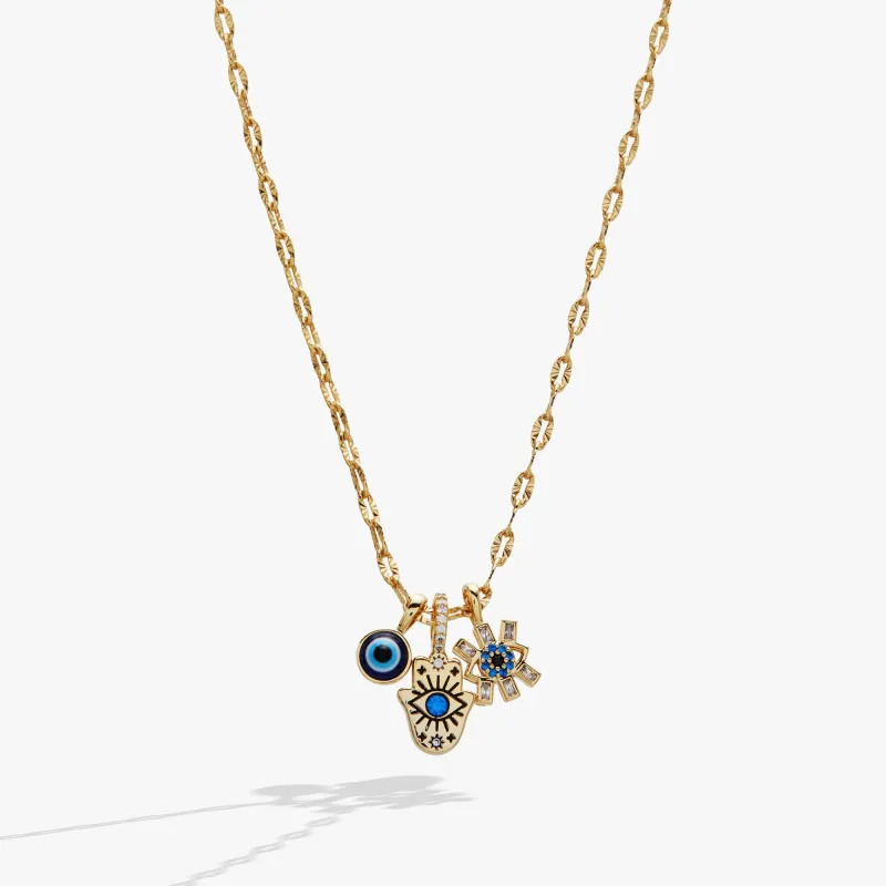 Evil Eye Triple Charm Necklace sold by Alex and Ani