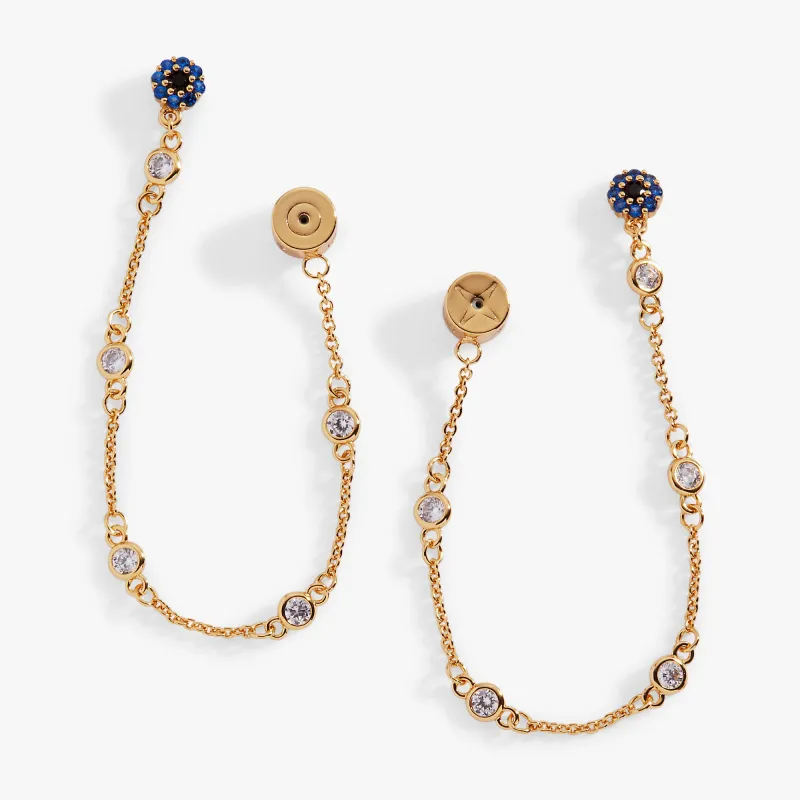 Evil Eye Front to Back Chain Earring sold by Alex and Ani