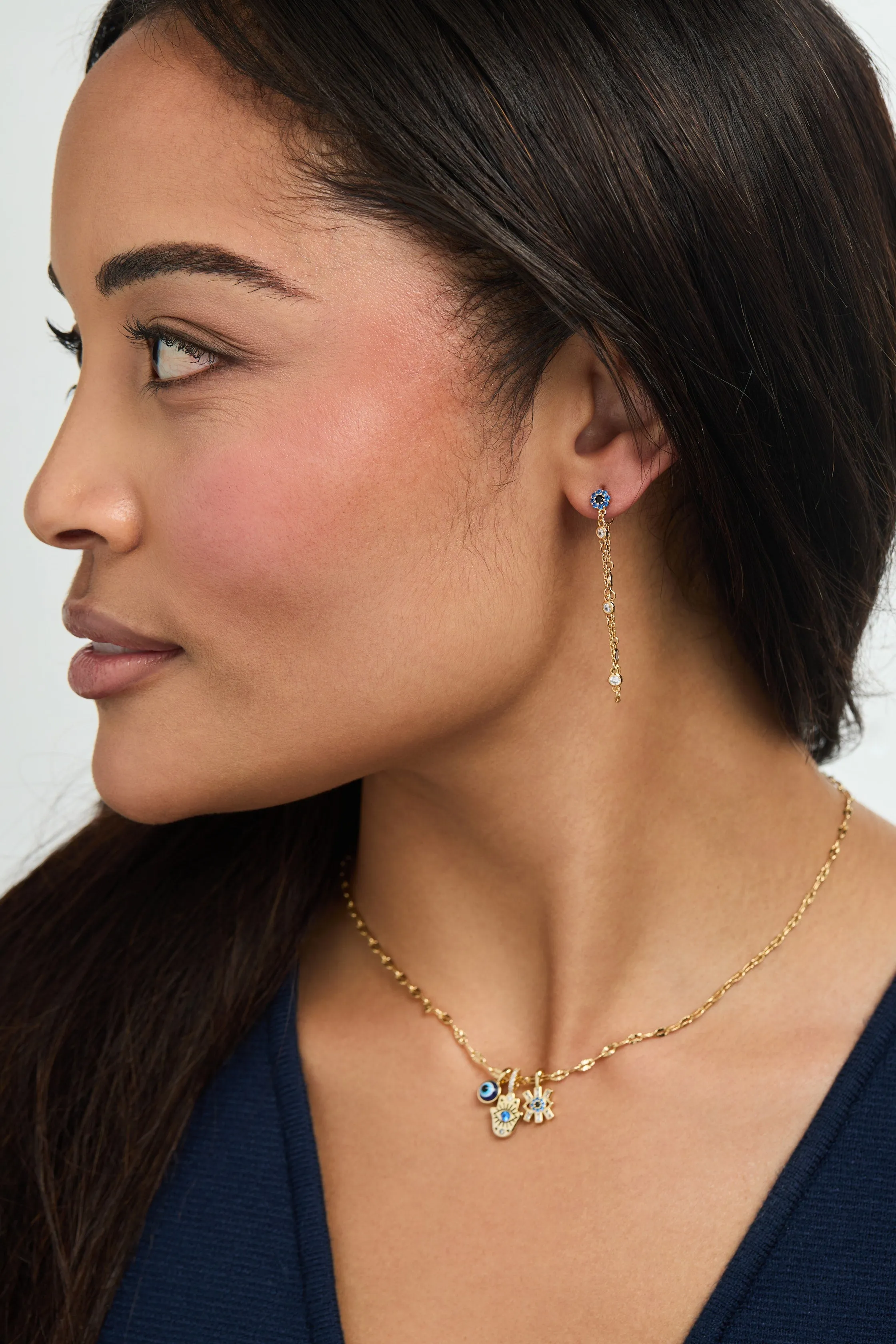 Evil Eye Front to Back Chain Earring sold by Alex and Ani product image thumbnail 2