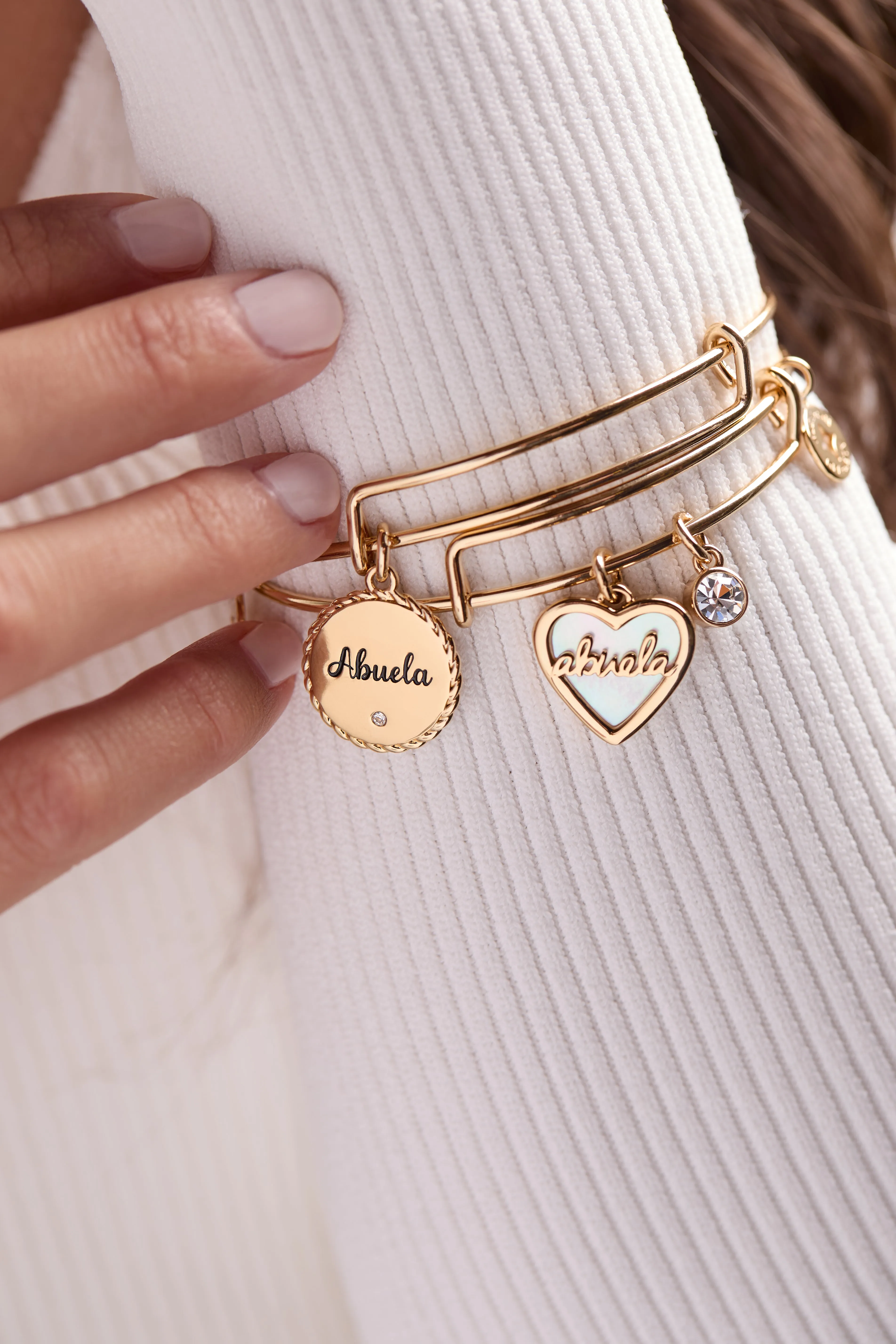 Abuela Mother of Pearl Heart Charm Bangle sold by Alex and Ani product image thumbnail 2