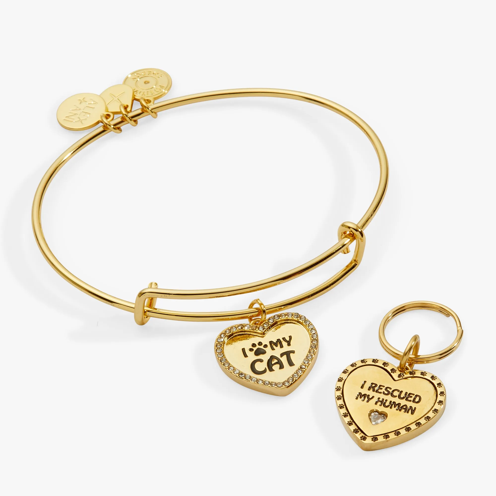 'I Love My Cat' Bangle & Pet Collar Charm Set of 2 sold by Alex and Ani