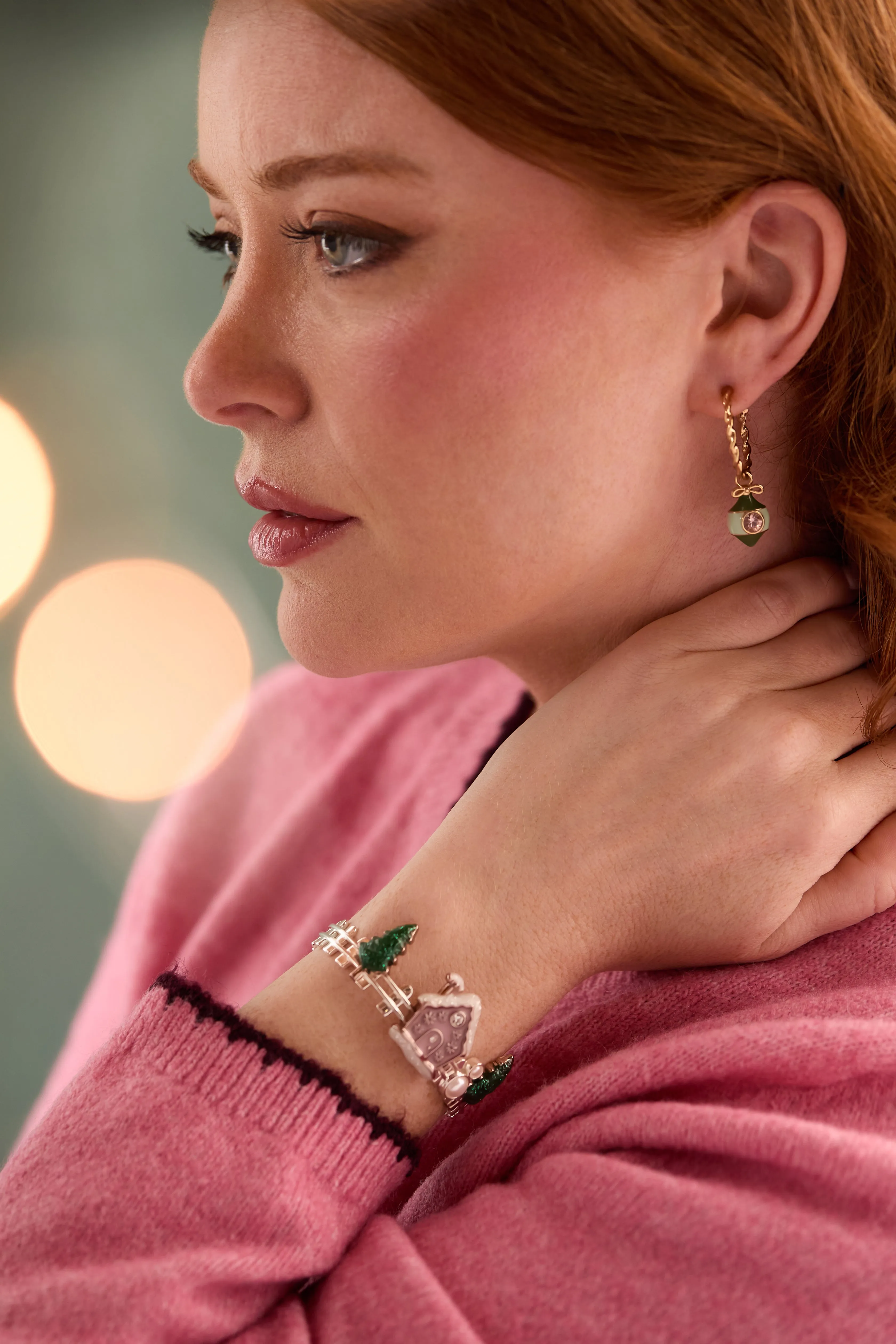 Crystal Bow & Ornament Twisted Hoop Earrings sold by Alex and Ani product image thumbnail 2