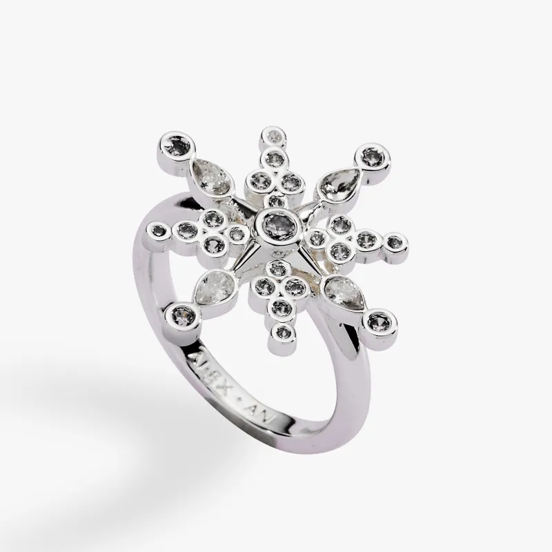 Crystal Snowflake Statement Ring sold by Alex and Ani