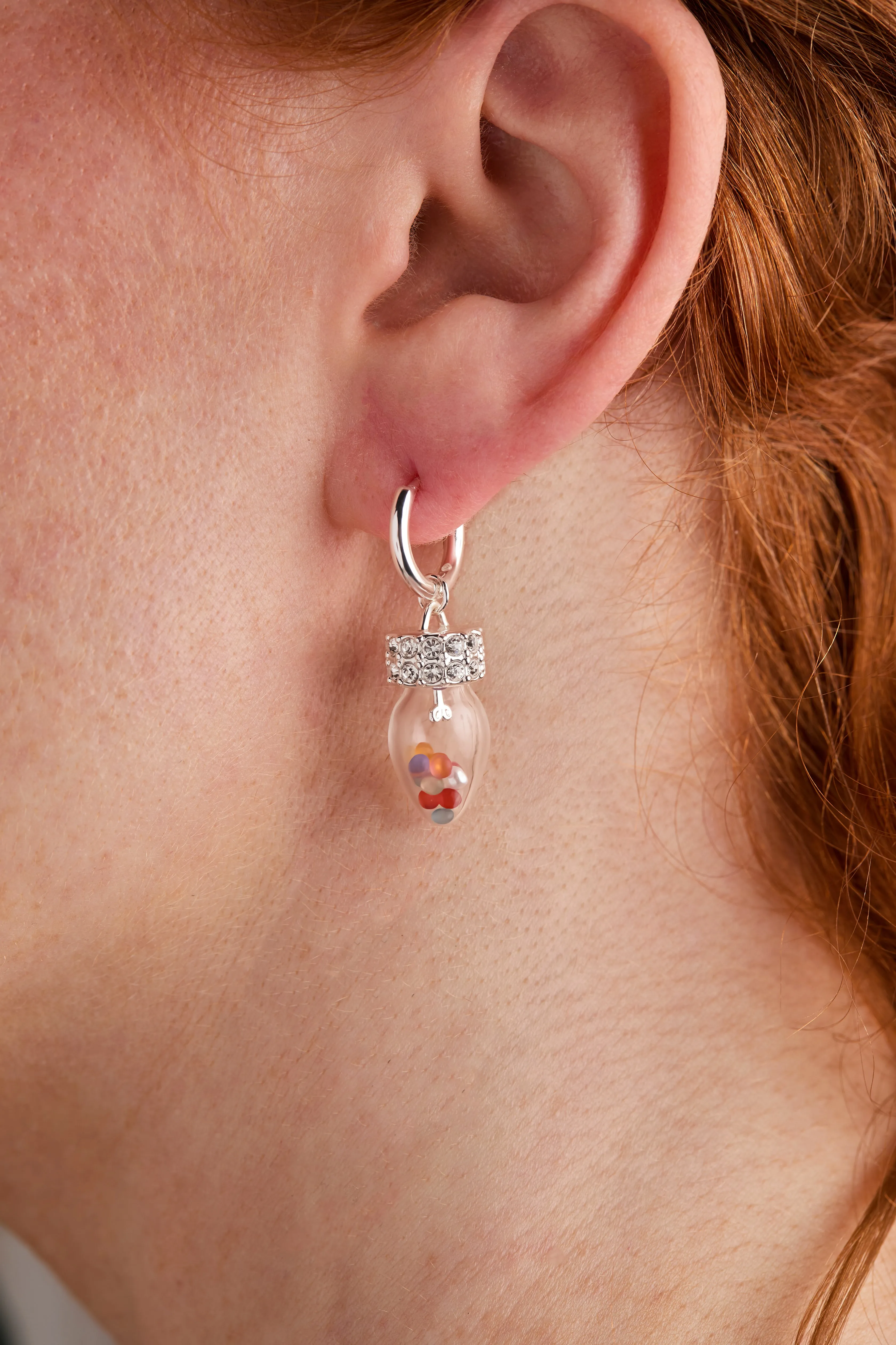Christmas Light Bulb Shaker Huggie Hoop Earrings sold by Alex and Ani product image thumbnail 5