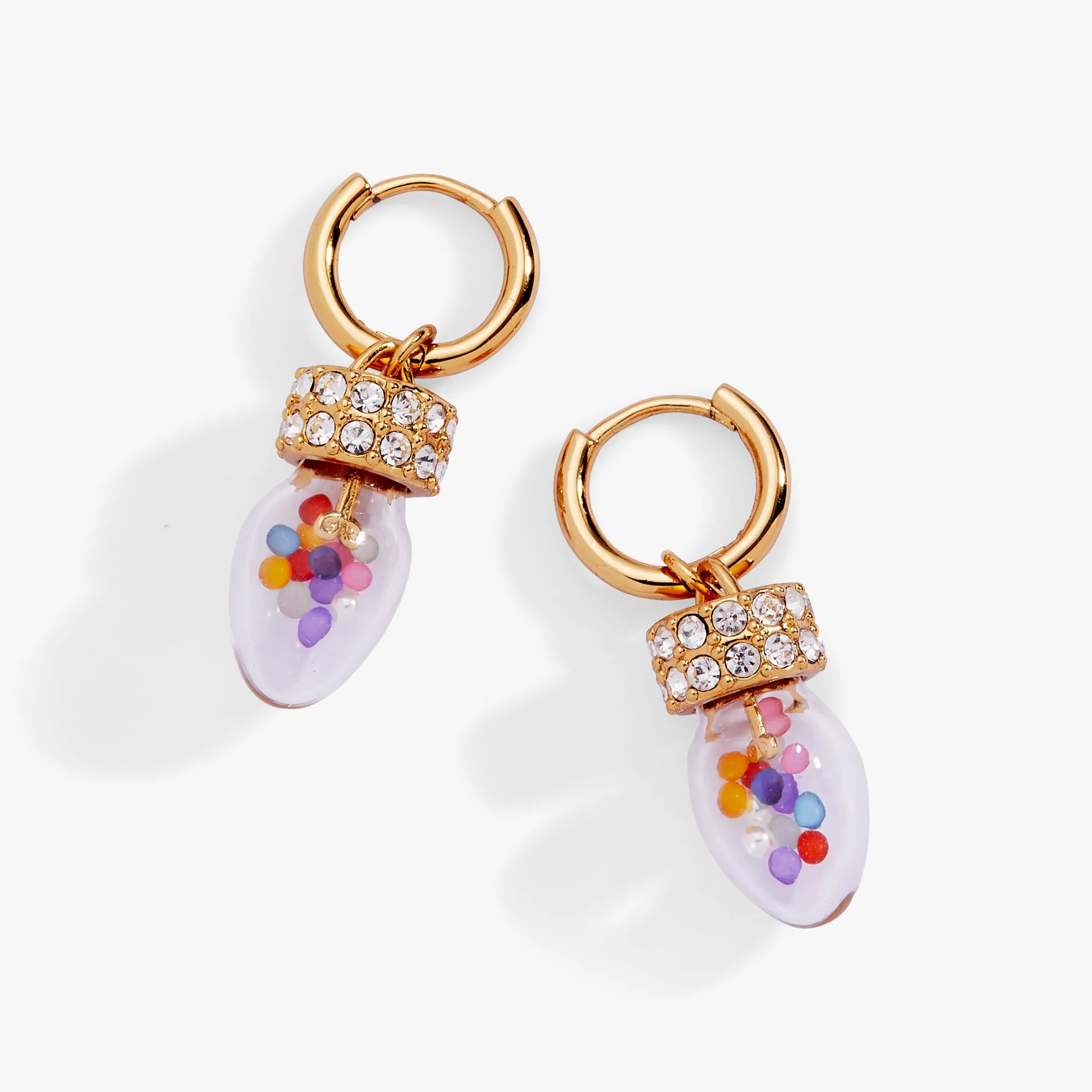 Christmas Light Bulb Shaker Huggie Hoop Earrings sold by Alex and Ani