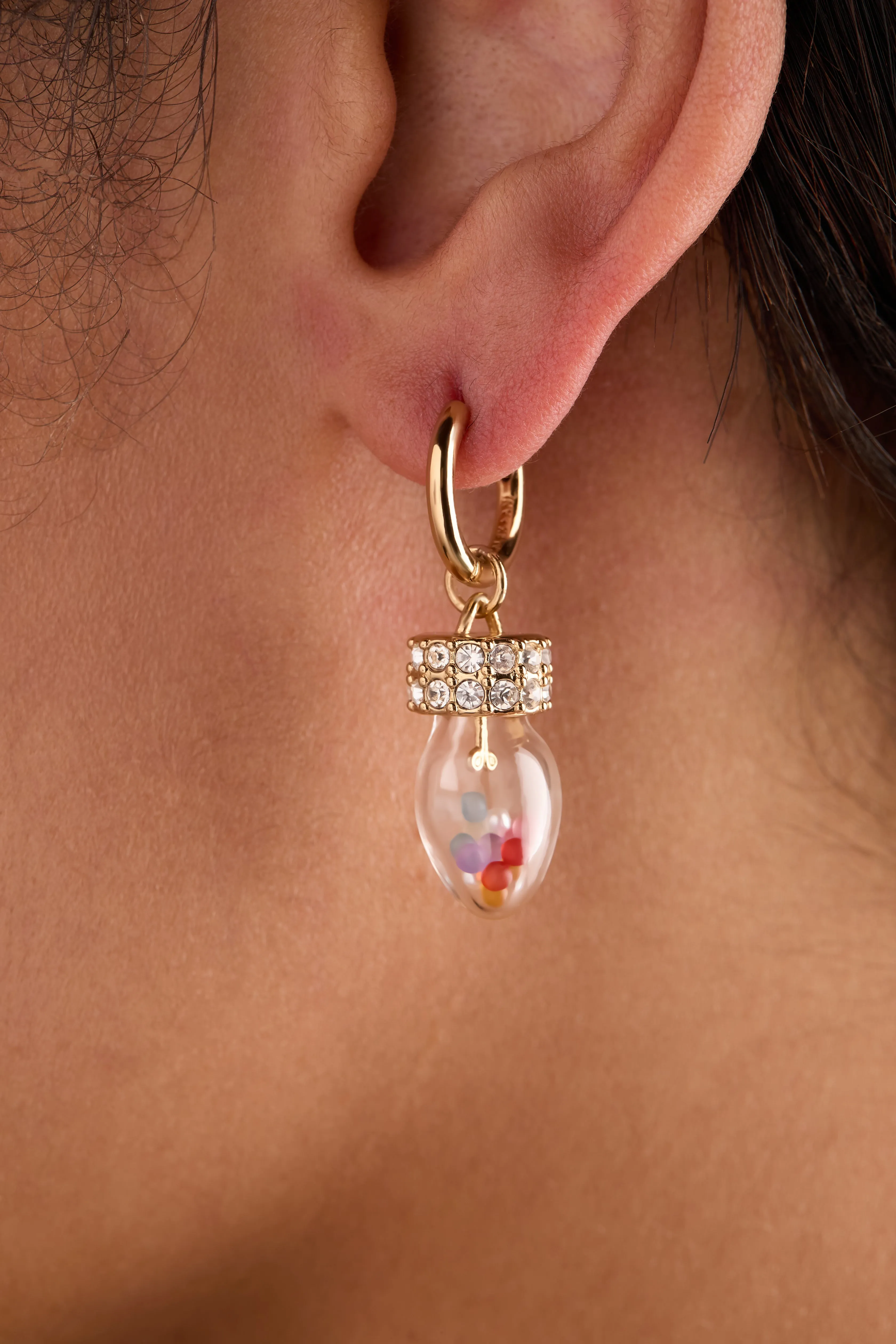 Christmas Light Bulb Shaker Huggie Hoop Earrings sold by Alex and Ani product image thumbnail 2