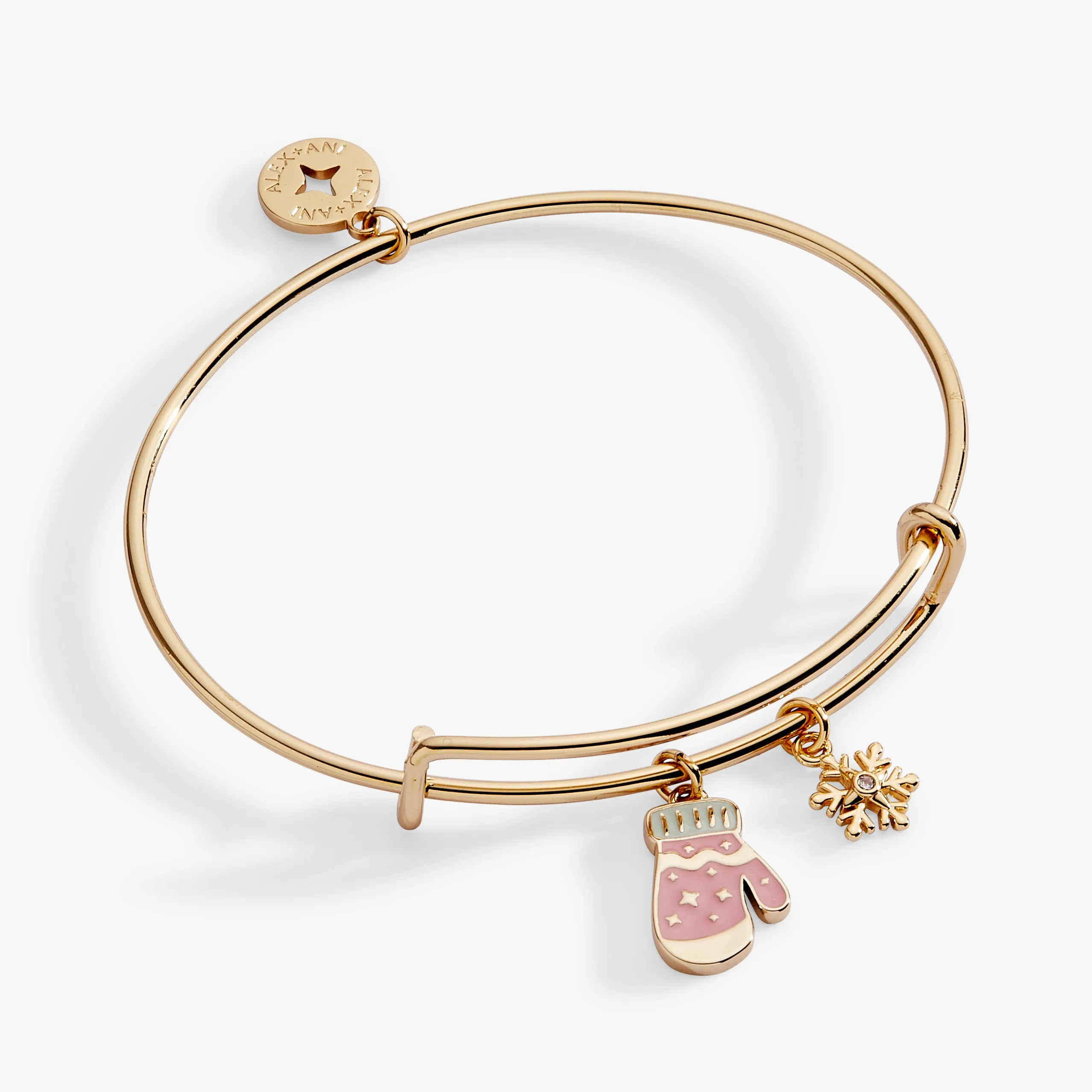 Winter Wonderland Mitten and Snowflake Charm Bangle sold by Alex and Ani