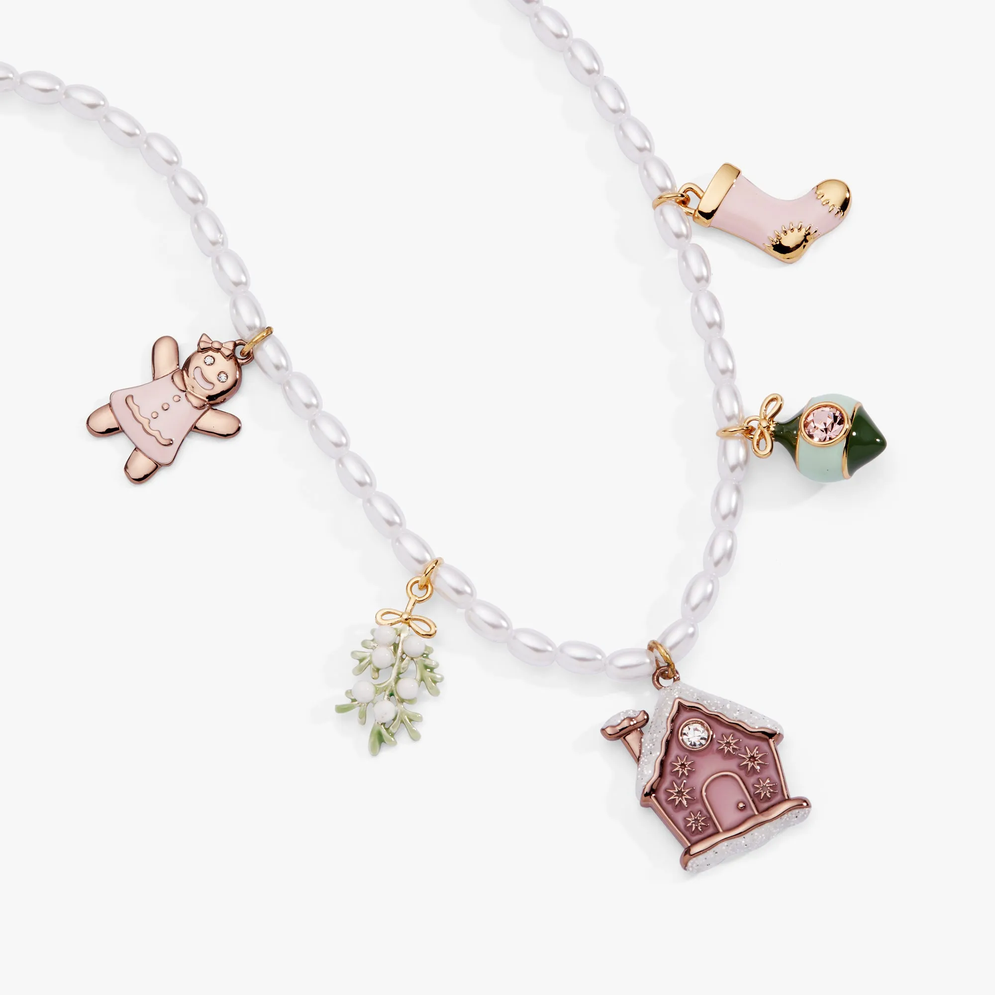 Pink Christmas Beaded Charm Necklace sold by Alex and Ani product image thumbnail 3