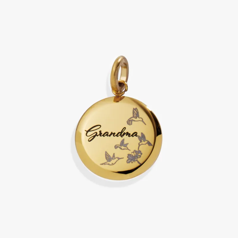 Grandma Hummingbird Disc Charm sold by Alex and Ani