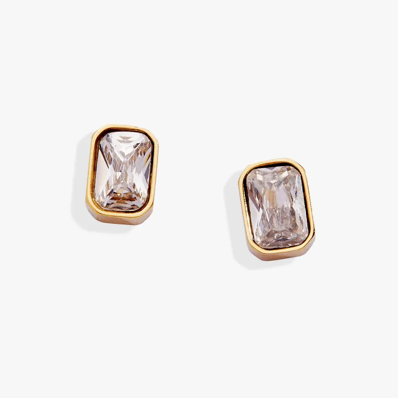 April Emerald-Cut Birthstone Stud Earrings sold by Alex and Ani