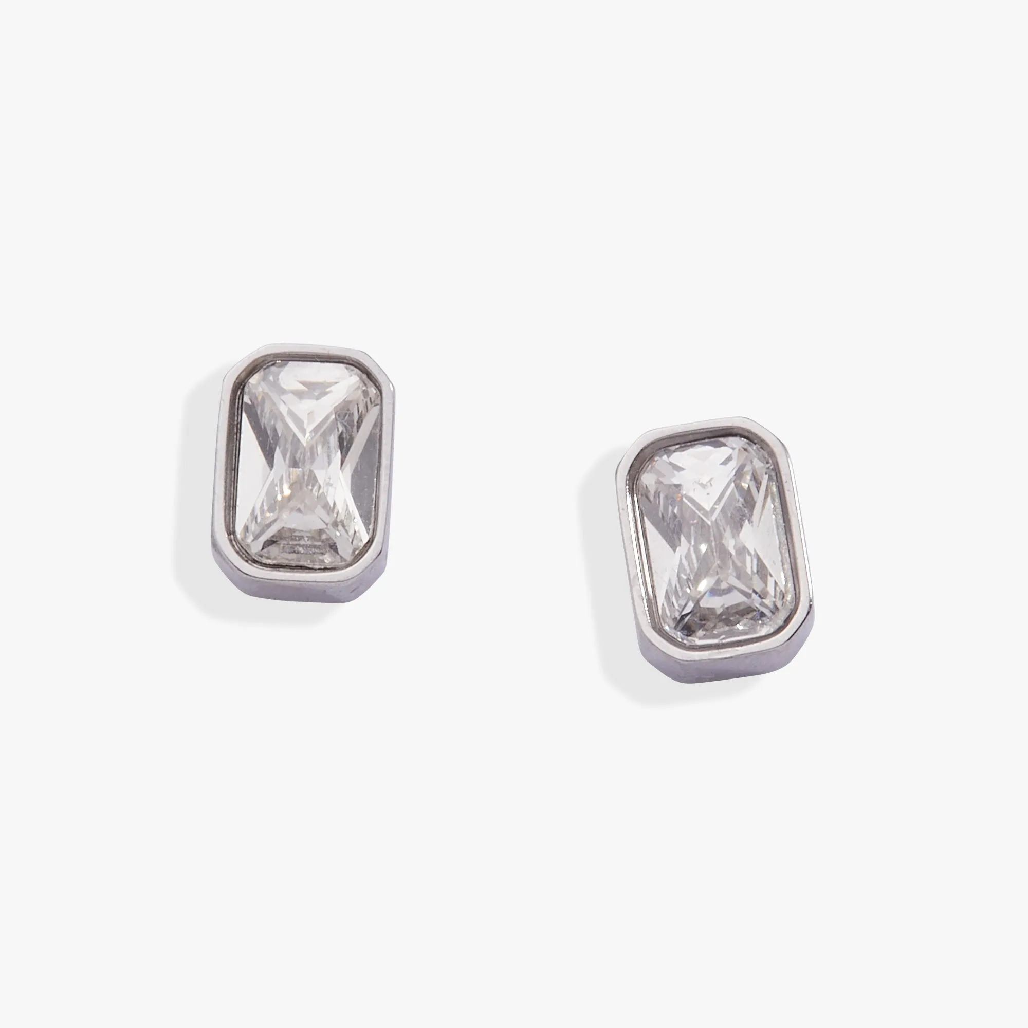 April Emerald-Cut Birthstone Stud Earrings sold by Alex and Ani product image thumbnail 3