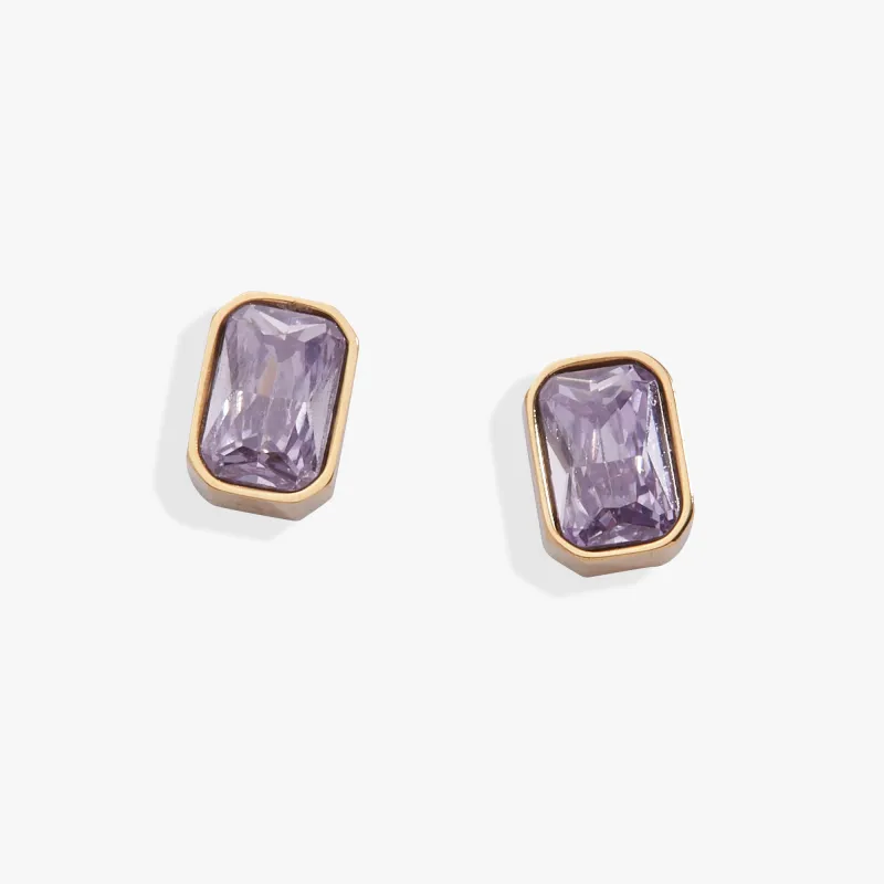 June Emerald-Cut Birthstone Stud Earrings sold by Alex and Ani