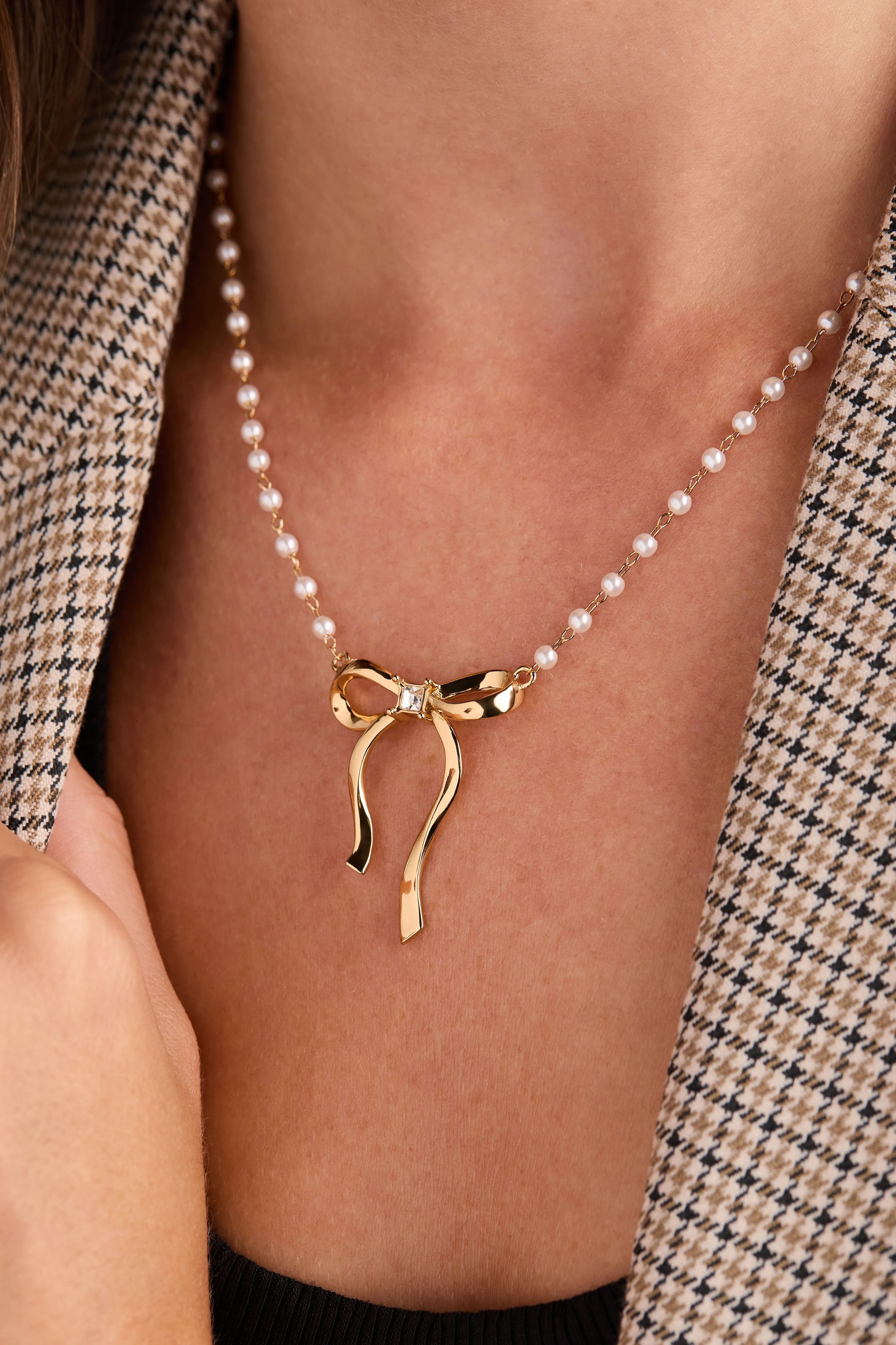 Bow Pearl Coquette Necklace sold by Alex and Ani product image thumbnail 2