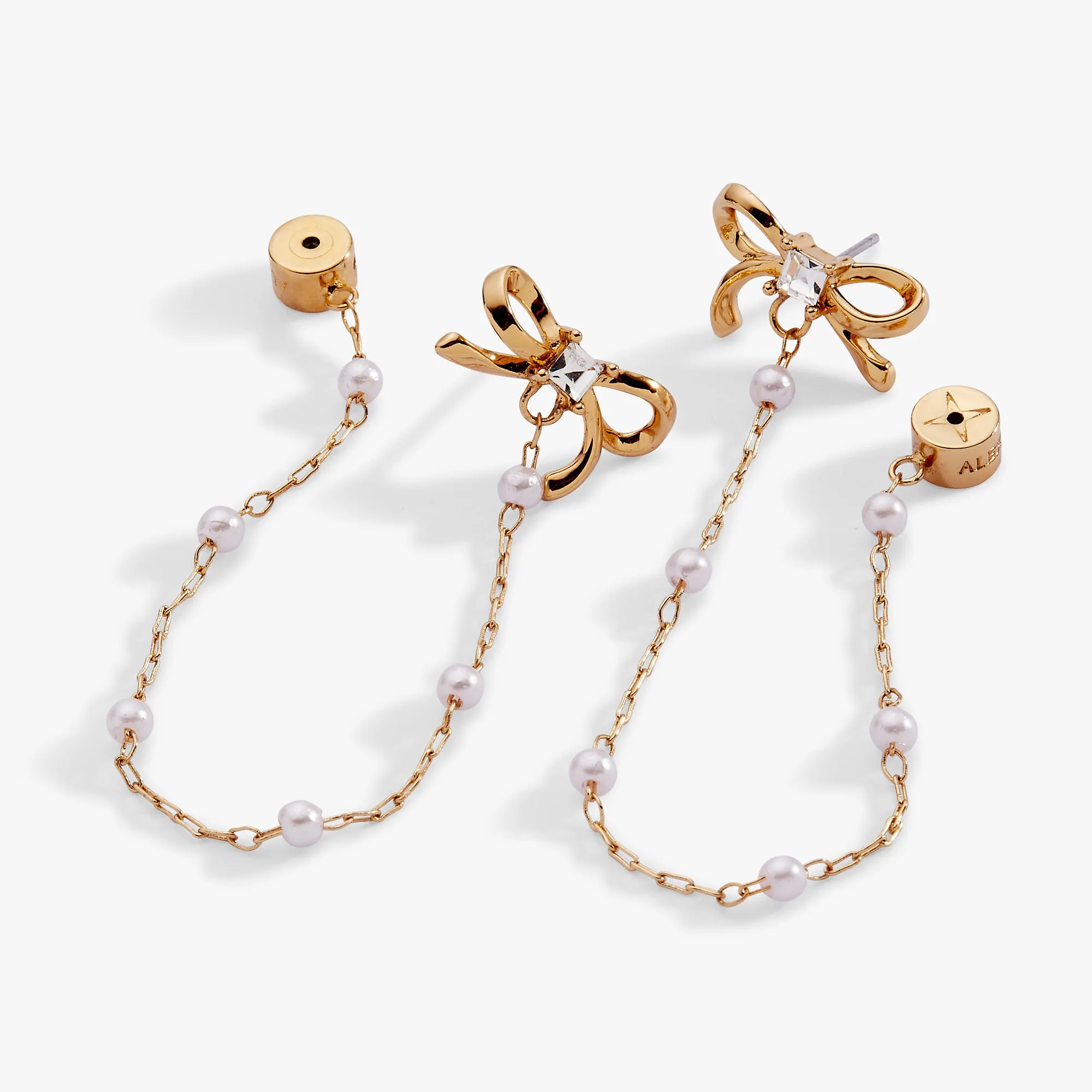 Bow Pearl Coquette Front to Back Chain Earrings sold by Alex and Ani product image thumbnail 3