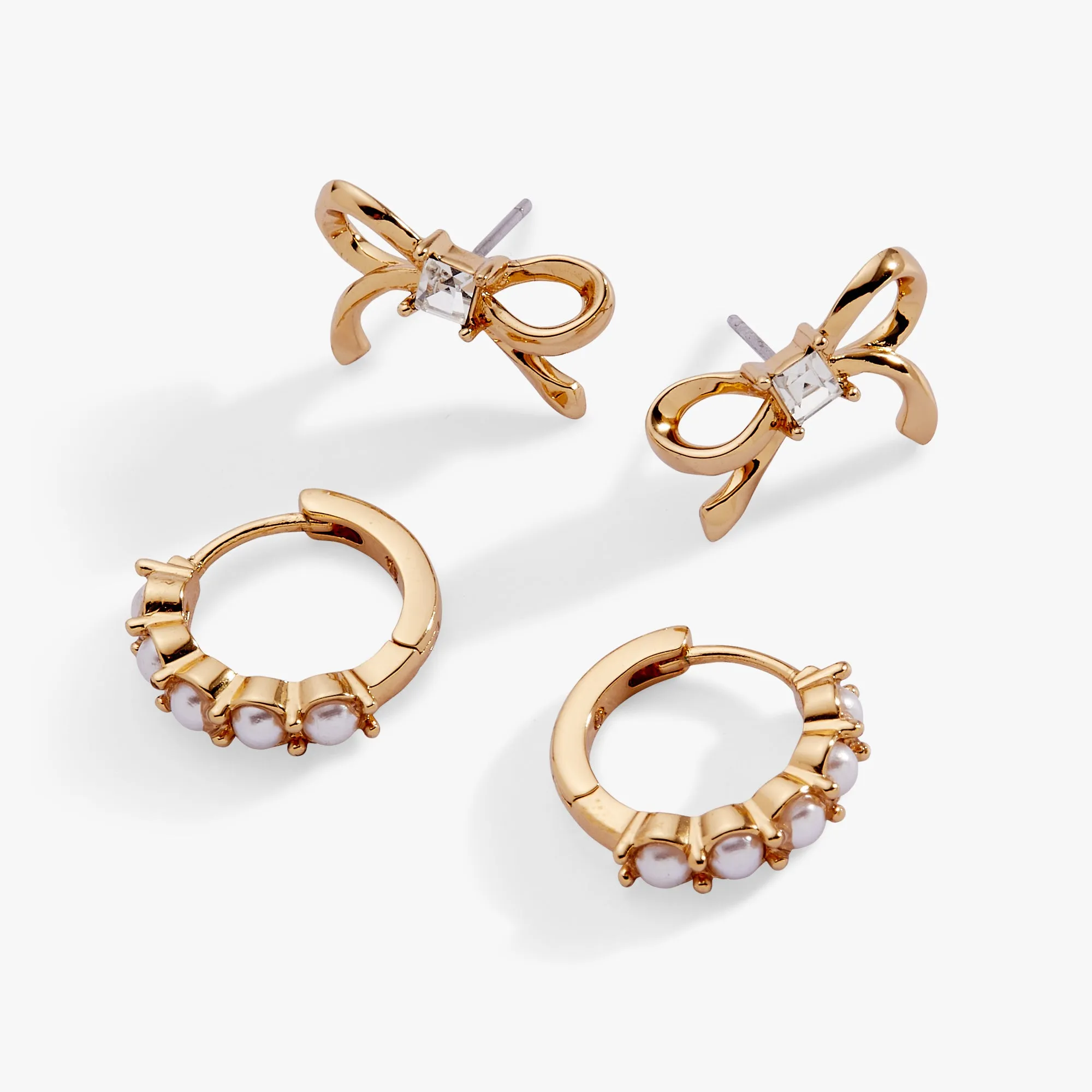 Bow Studs and Pearl Hoop Coquette Earring Set of 2 sold by Alex and Ani