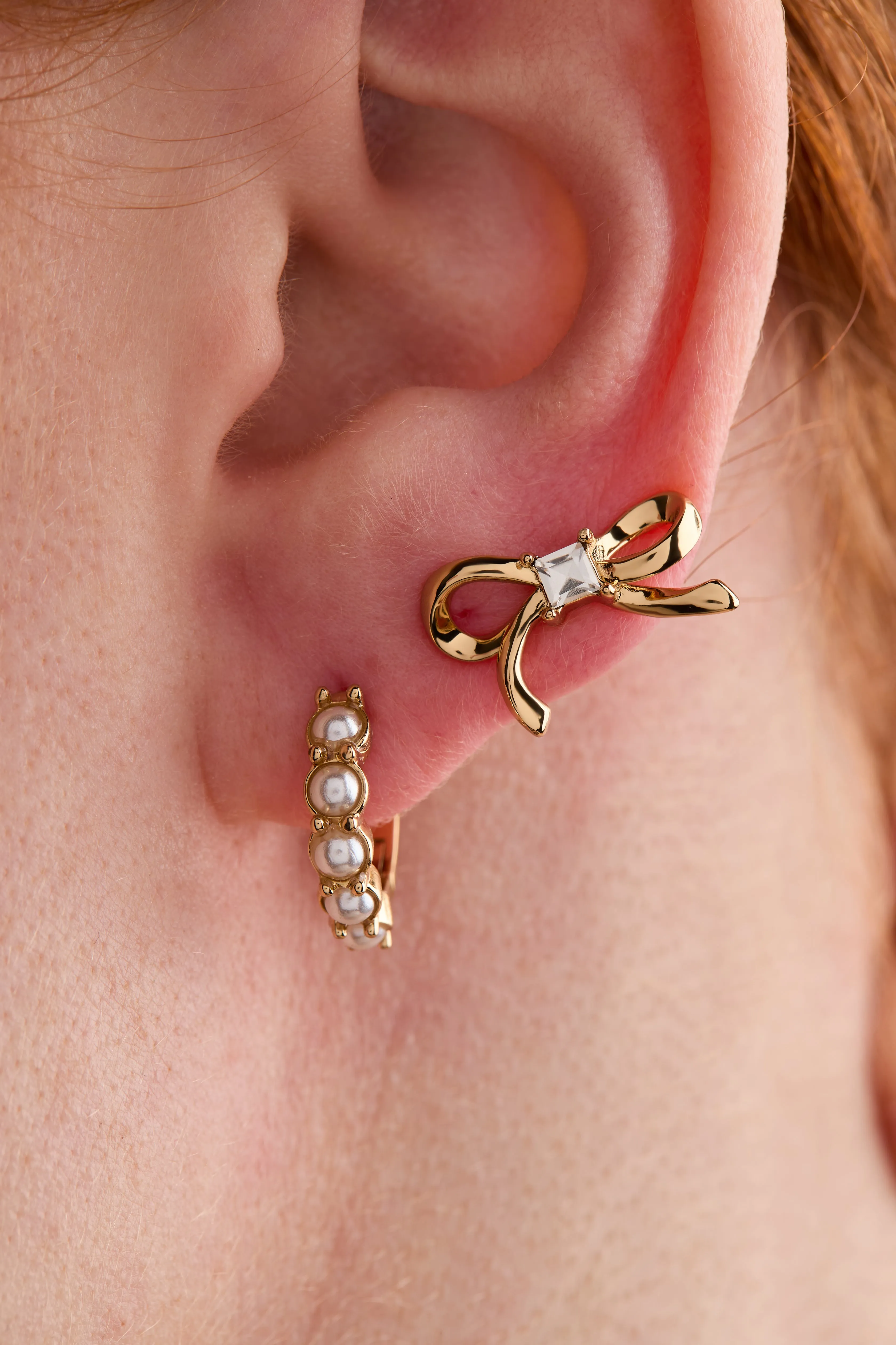 Bow Studs and Pearl Hoop Coquette Earring Set of 2 sold by Alex and Ani product image thumbnail 2